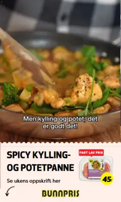 Forhåndsvisning av Bunnpris kundeavis Spicy kylling gyldig fra 29/09/2026
