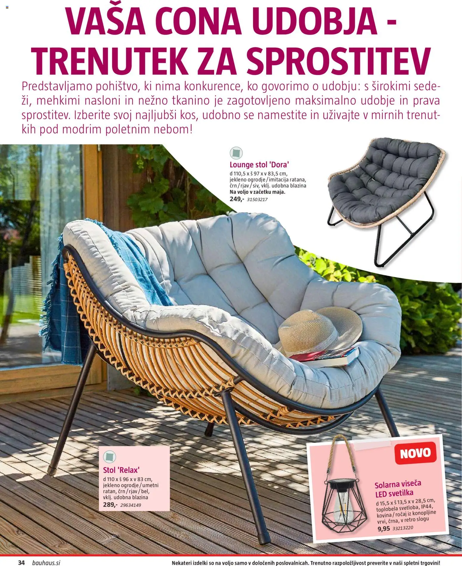 Novi Bauhaus katalog ponudbe – veljaven od 28.09.2026 | Stran: 34 | Izdelki: Led svetilka, Blazina, Stol, Svetilka