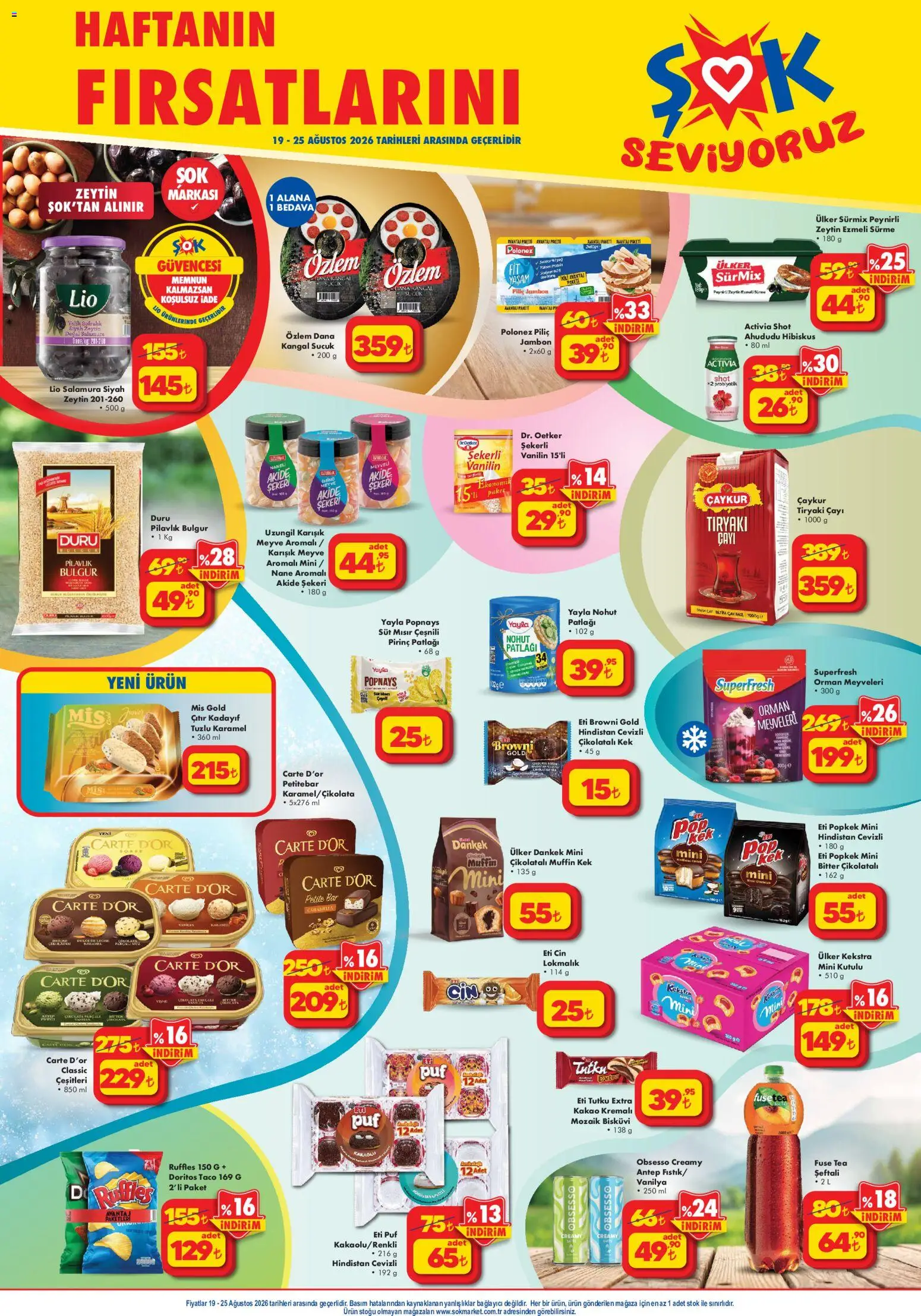Şok Market Katalog - 19 Ağustos 2026 tarihinden itibaren geçerlidir | Sayfa: 1 | Ürünler: Jambon, Cin, Şeftali, Bağlayıcı
