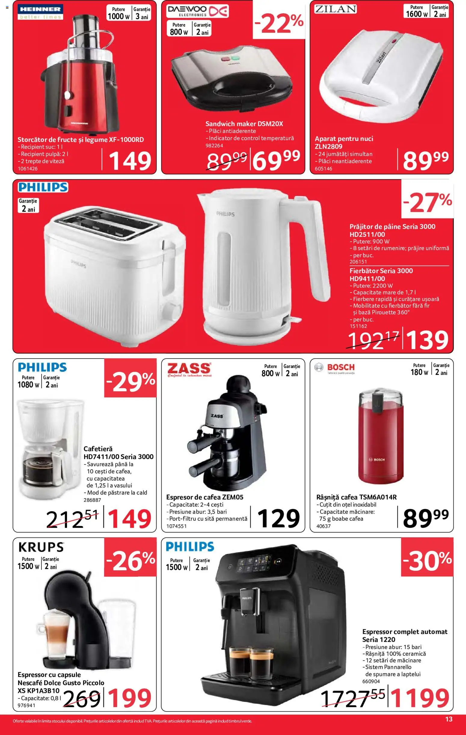 Noul catalog Selgros – valabil de la 21.08.2026 | Pagină: 13 | Produse: Espressor, Sită, Pâine, Fructe