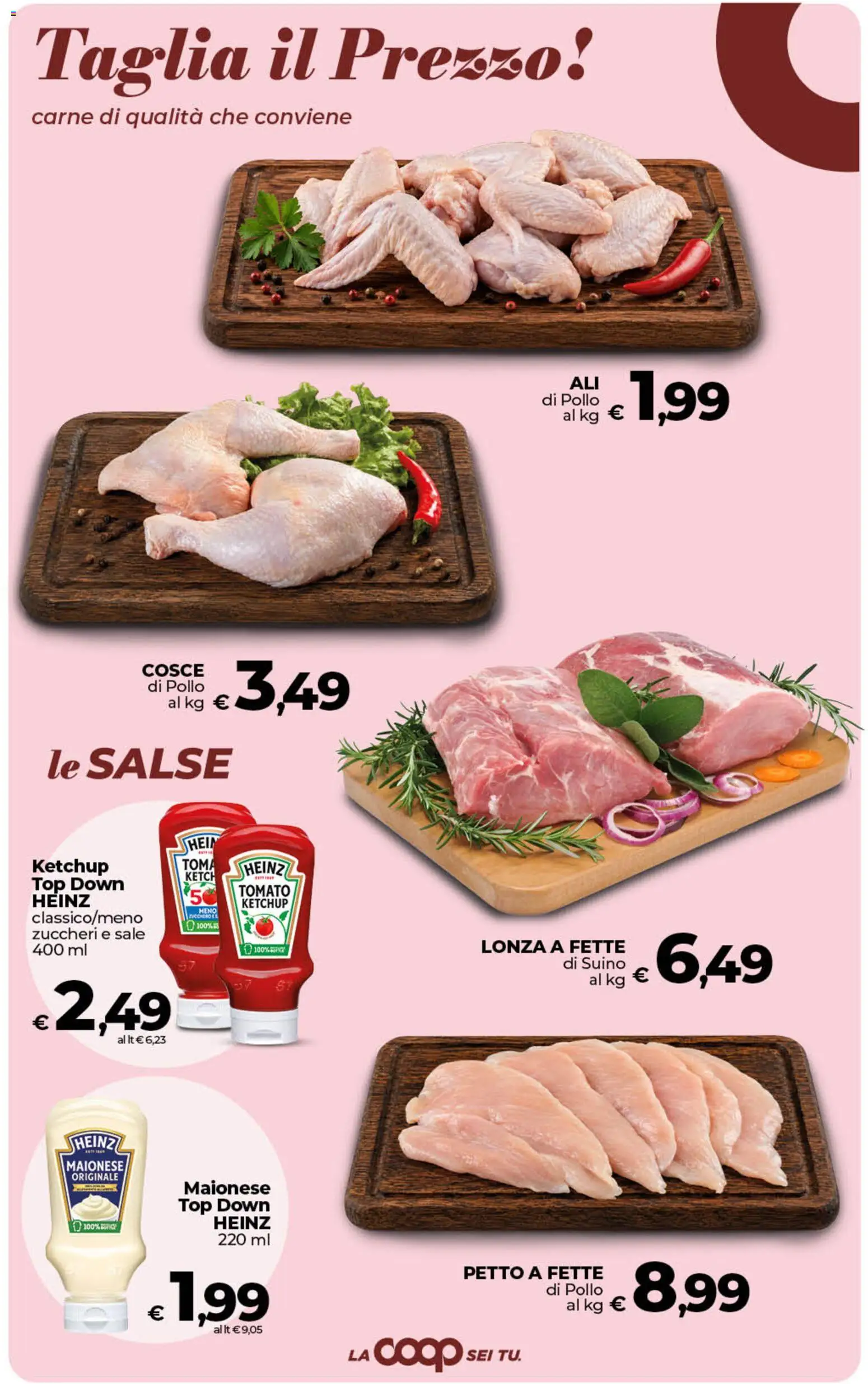 Volantino COOP del 01/09/2026 | Pagina: 14 | Prodotti: Ketchup, Maionese, Carne, Salse