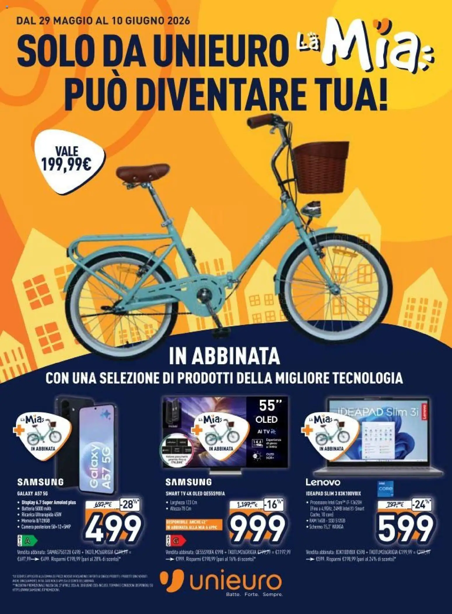 Volantino Unieuro del 29.05.2026 | Pagina: 1 | Prodotti: smart TV, TV, Samsung