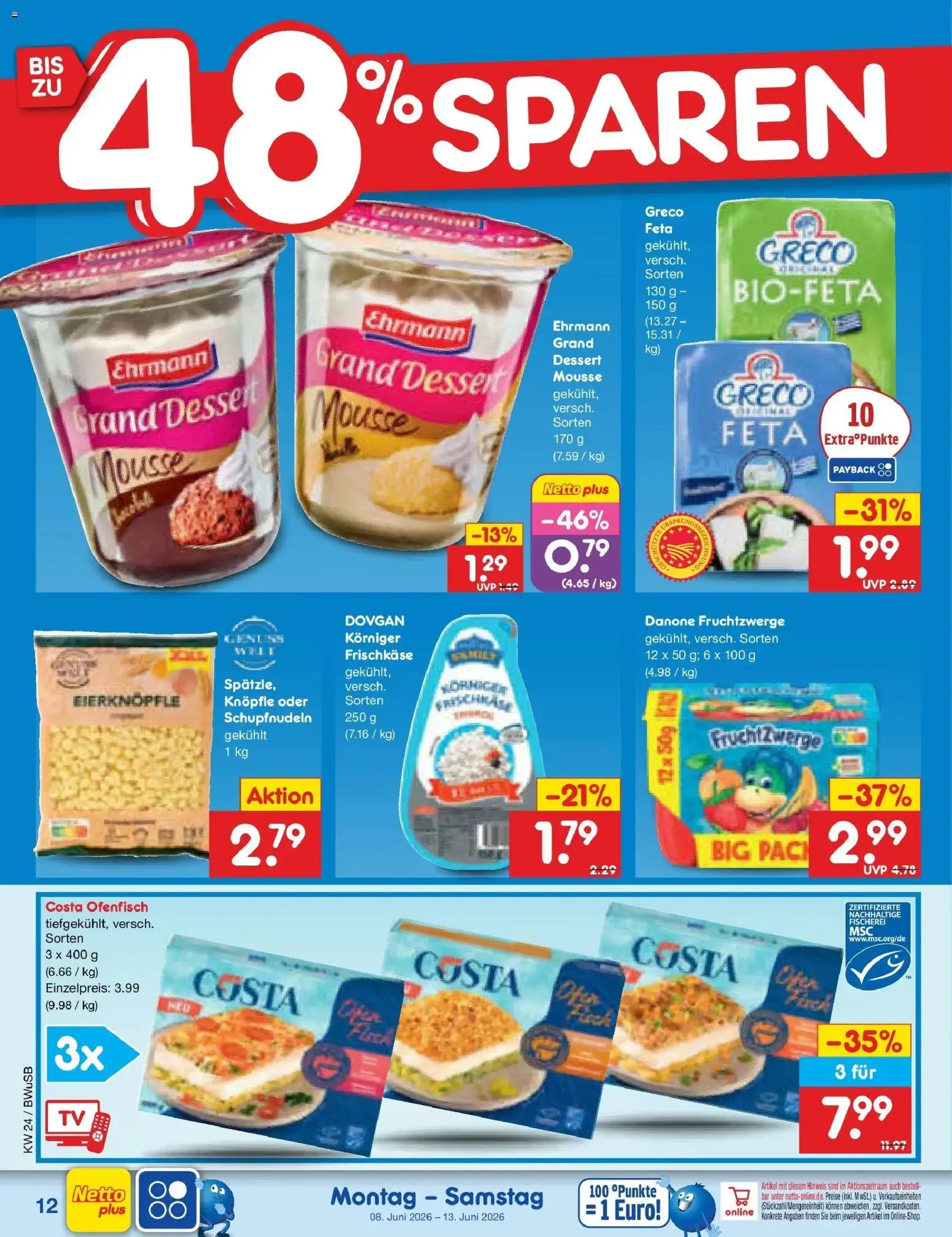 Netto Marken-Discount Prospekt Stemwede-Dielingen – gültig ab 08.06.2026 | Seite: 20 | Produkte: Feta, Fruchtzwerge, Frischkase