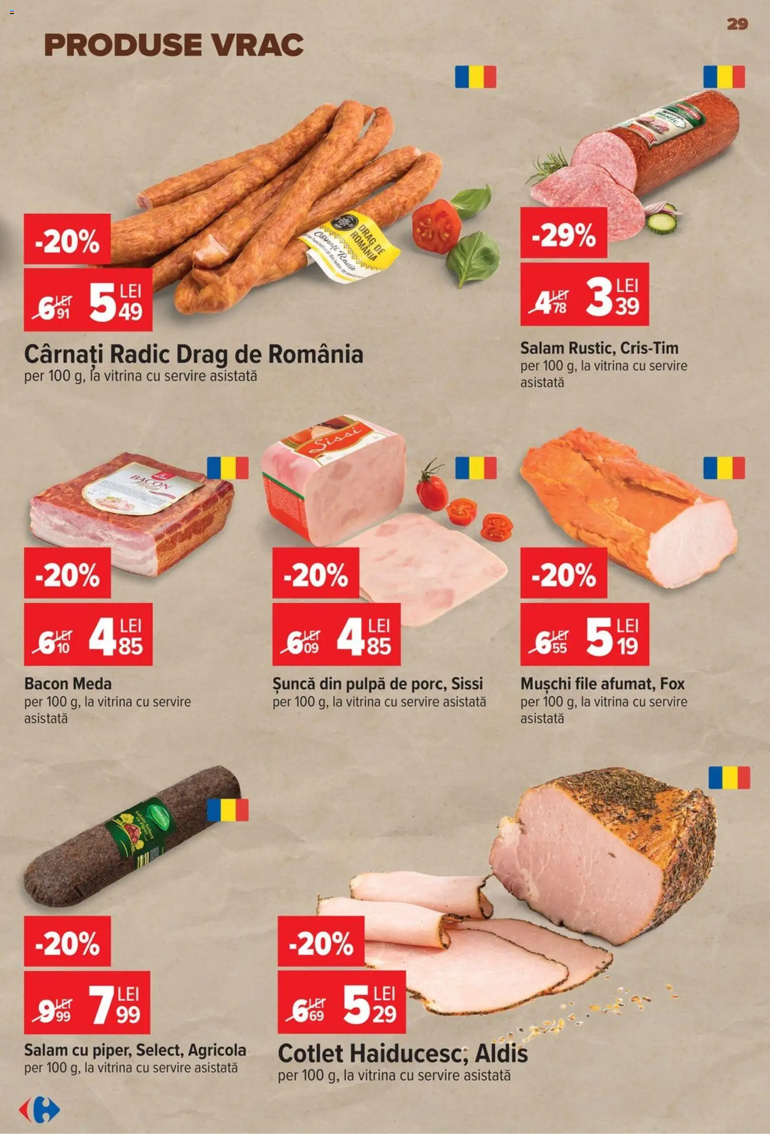 Noul catalog Carrefour – valabil de la 24.06.2026 | Pagină: 29 | Produse: Lait de coco, Salam, Șuncă, Cârnați