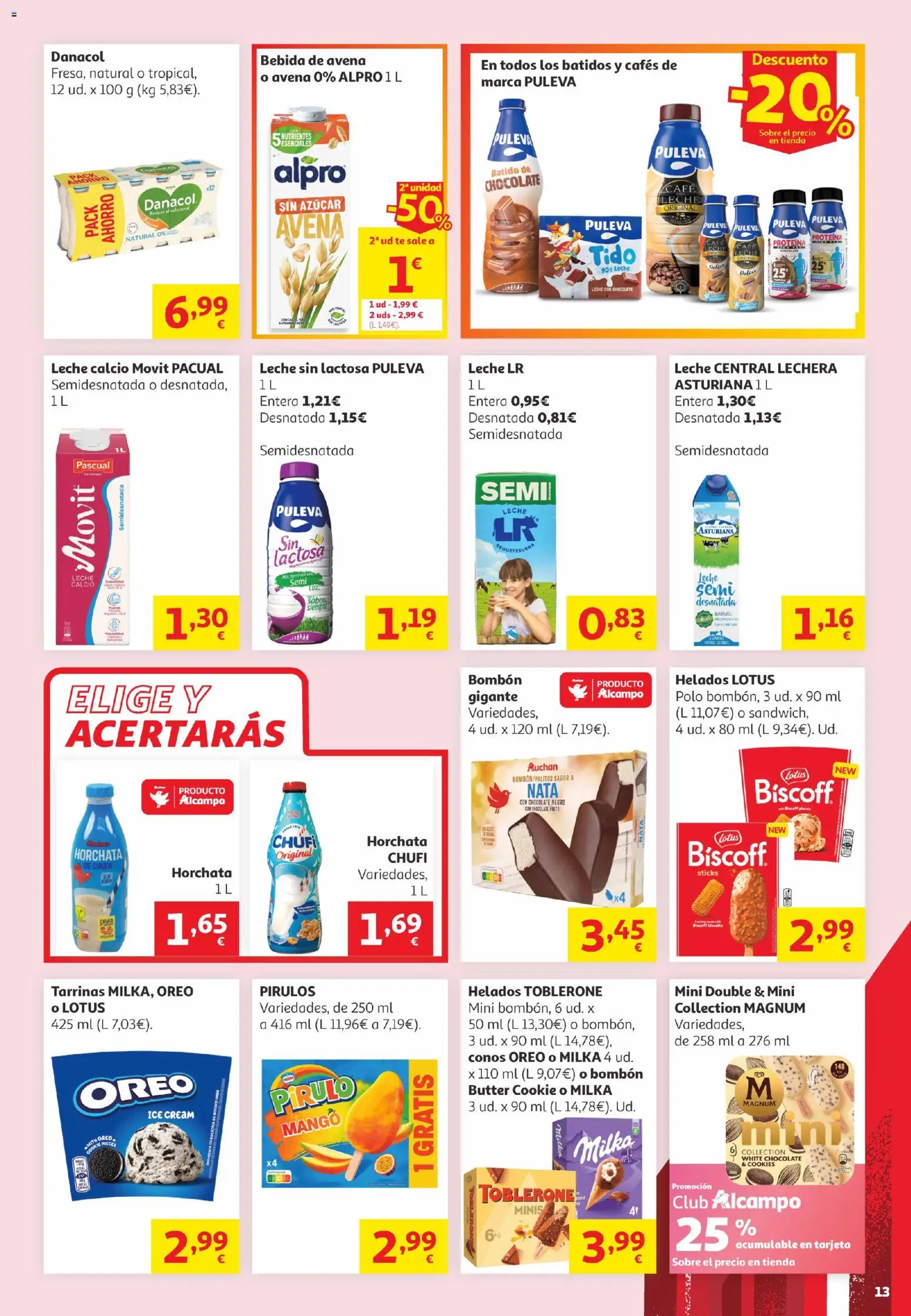 Alcampo Canarias │ válido desde el 16.06.2026 | Página: 13 | Productos: Café, Chocolate, Bebida de avena, Ρούτερ