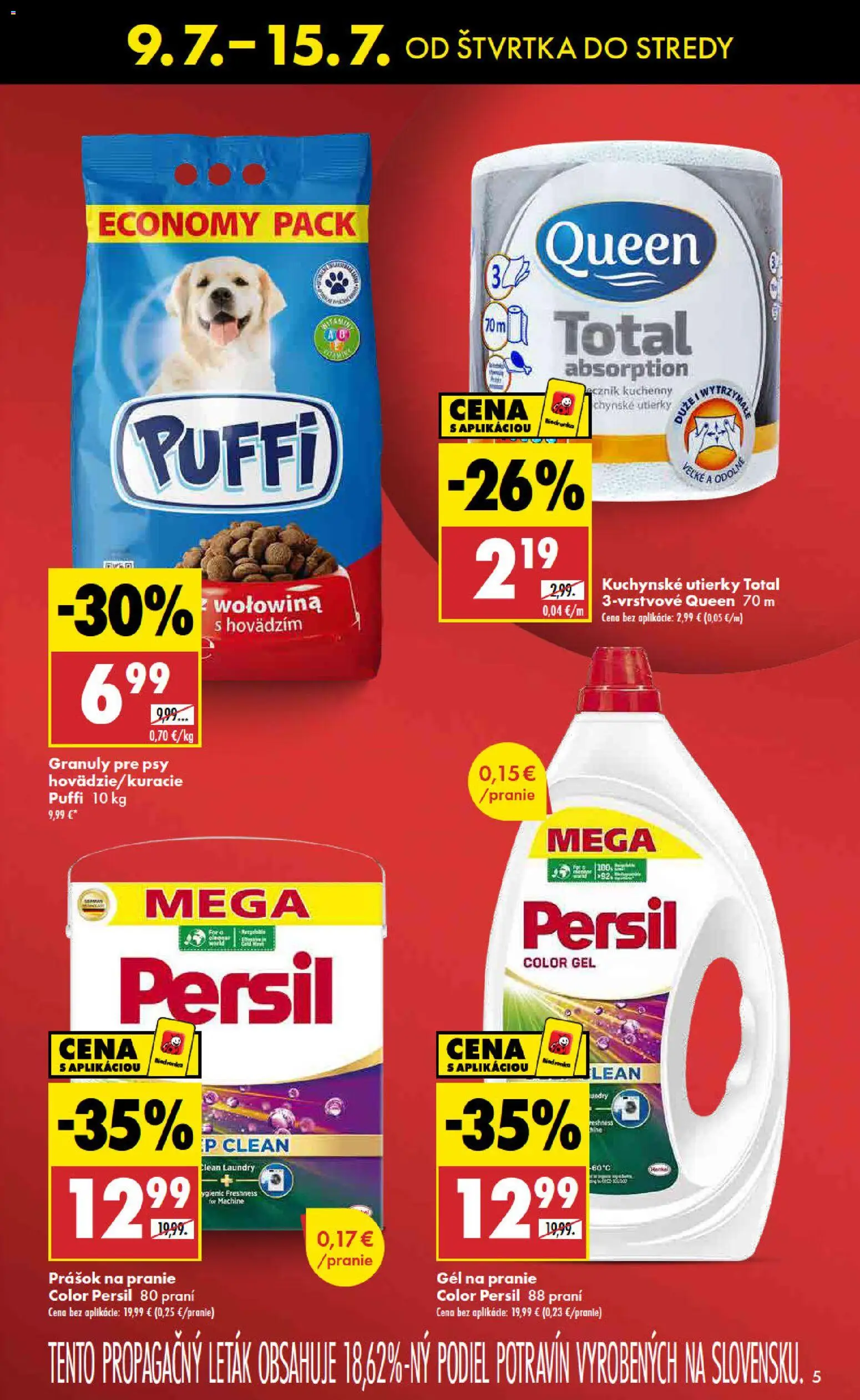 Nové Biedronka akcie – leták je platný od 09.07.2026 | Strana: 5 | Produkty: Persil, Prášok na pranie