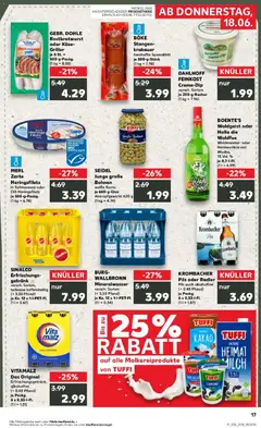 GEBR. DOHLE Rostbratwurst oder Käse-Griller, je 5 St. = 500-g-Packg. ab 15.06.2026 gültig | Seite: 2 | Produkte: Käse, Pils, Mineralwasser, Krombacher