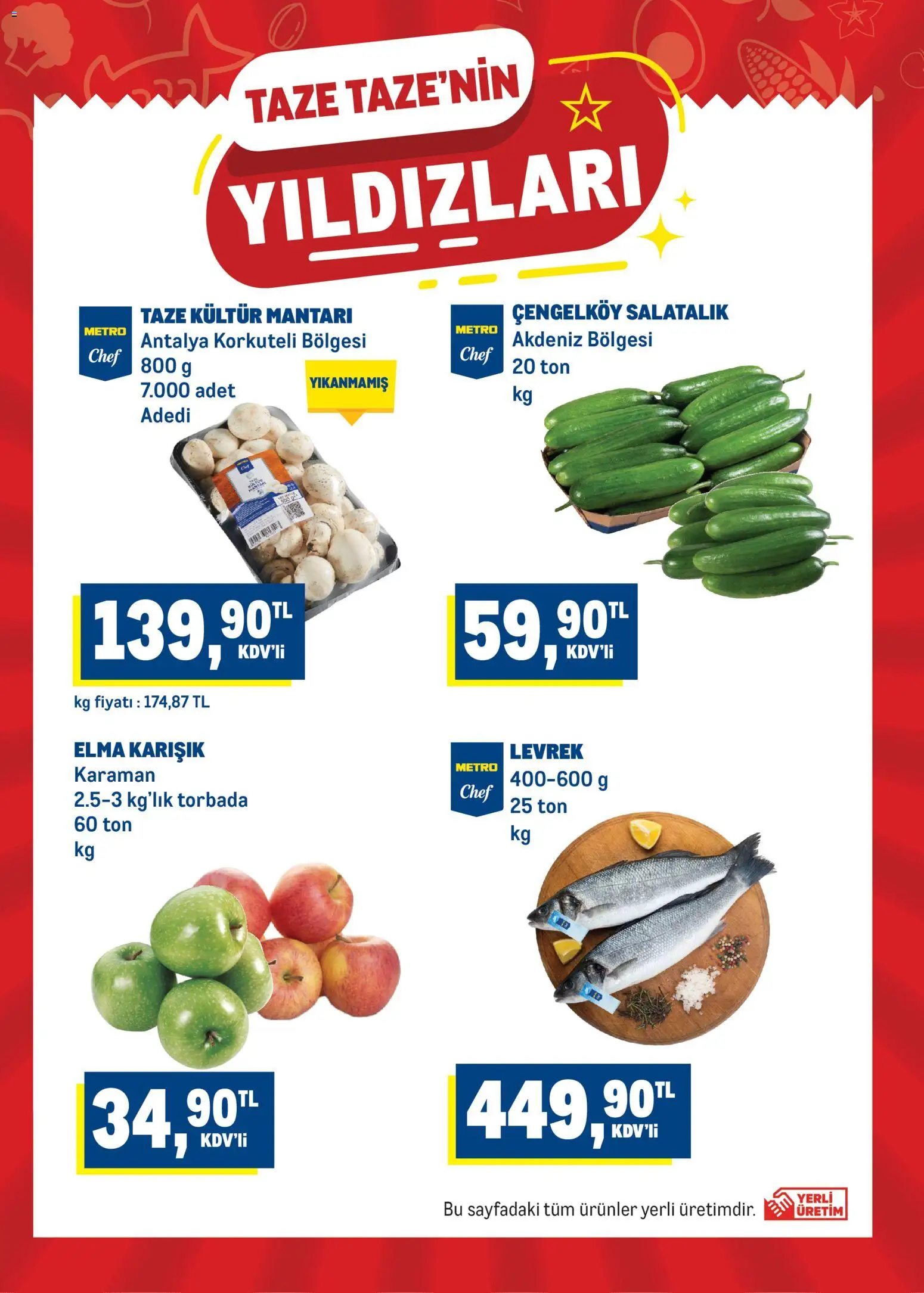 Metro Katalog - 16 Eylül 2026 tarihinden itibaren geçerlidir | Sayfa: 3 | Ürünler: Salatalık, Mantar, Levrek, Kültür mantarı