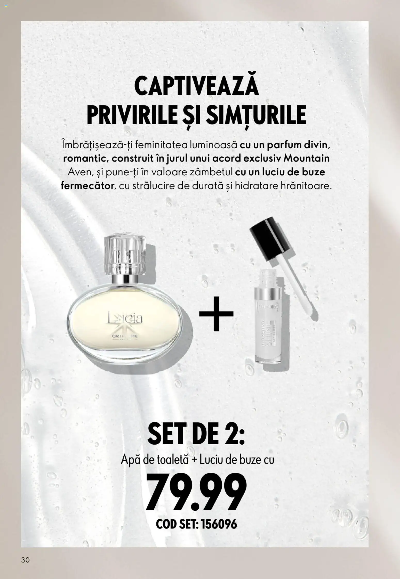 Noul catalog Oriflame – valabil de la 27.05.2026 | Pagină: 30 | Produse: Toaletă, Parfum, Apă de toaletă, Luciu de buze