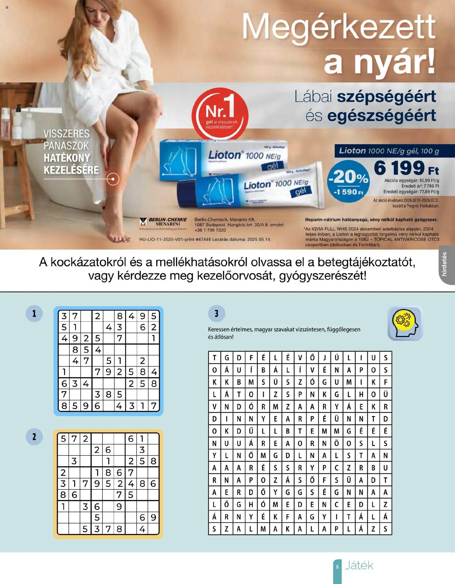 Pingvin Patika akciós ujság - amely érvényes a következő dátumtól: 2026.07.01. | Oldal: 5 | Termékek: Játék