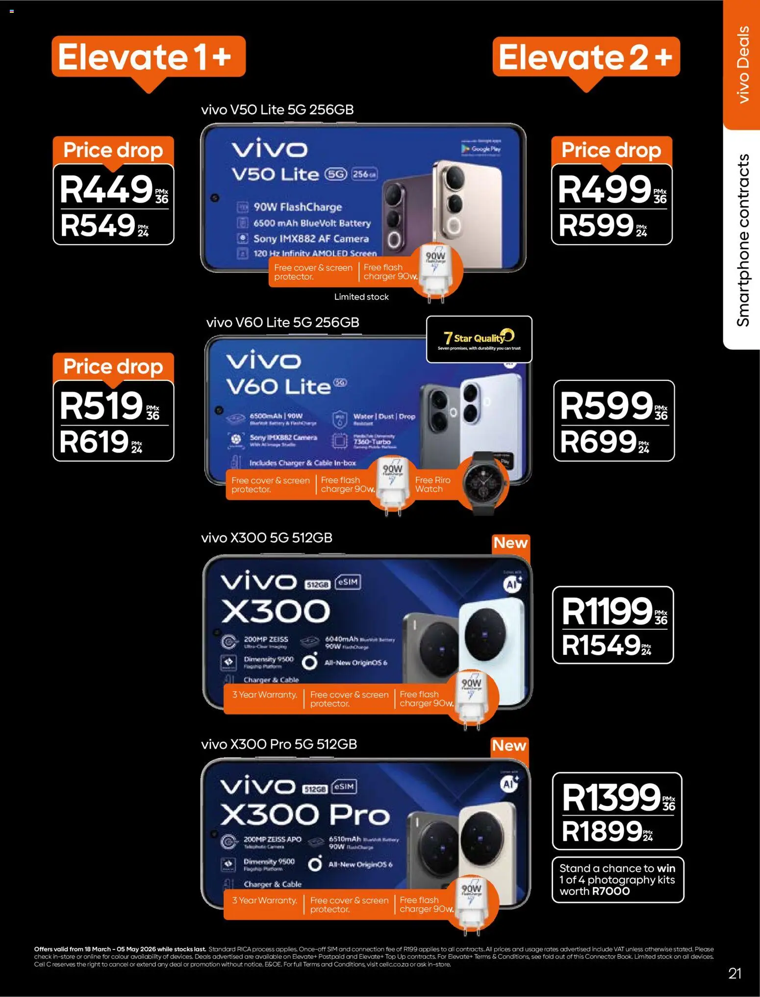 New Cell C catalogue – valid from 18.03.2026 | Page: 23 | Products: Cover, Battery, Charger, Water