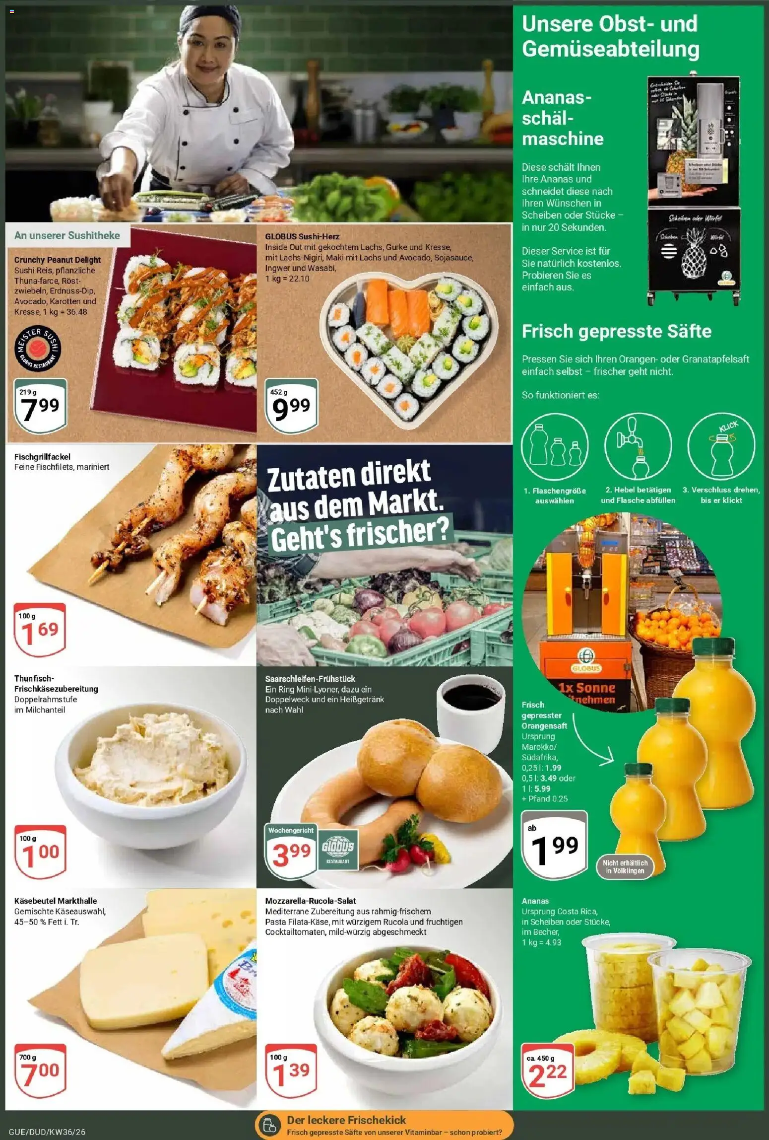 Globus Prospekt Saarbrücken-Dudweiler (ab 31.08.2026) » Angebote online | Seite: 2 | Produkte: Orangen, Ananas, Lachs, Pasta