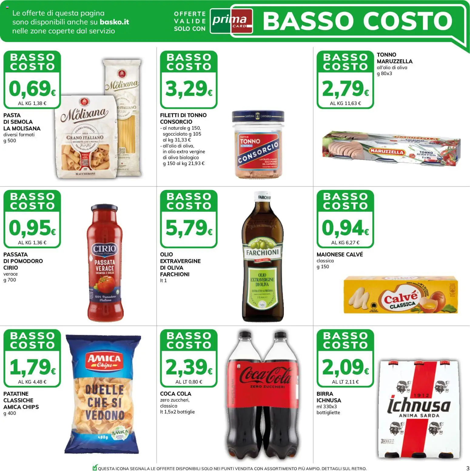 Volantino Basko del 16.06.2026 | Pagina: 3 | Prodotti: Maionese, Olio, Pasta, Coca Cola
