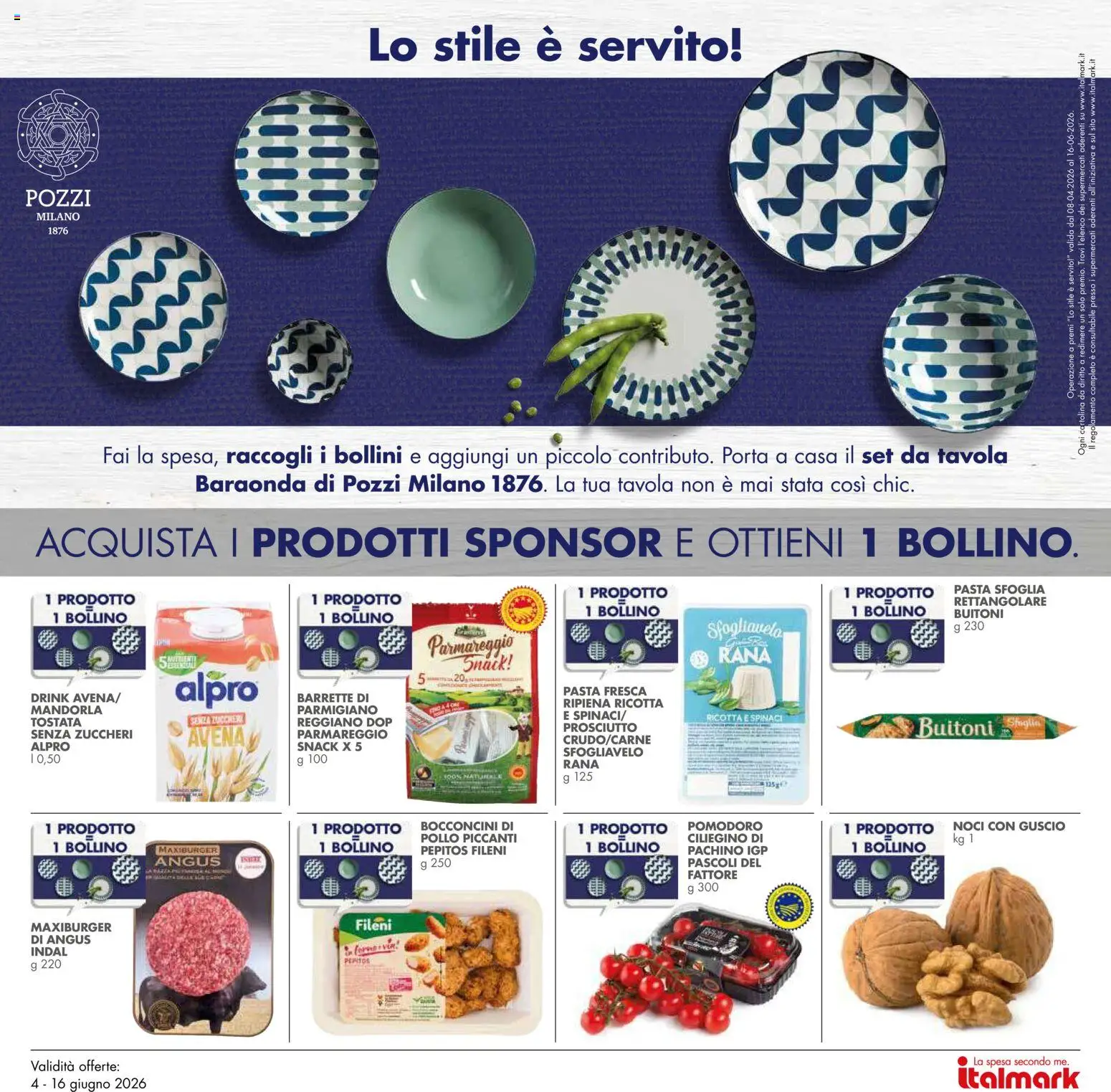 Volantino Italmark del 04.06.2026 | Pagina: 25 | Prodotti: Pomodoro, Spinaci, Ricotta, Parmigiano
