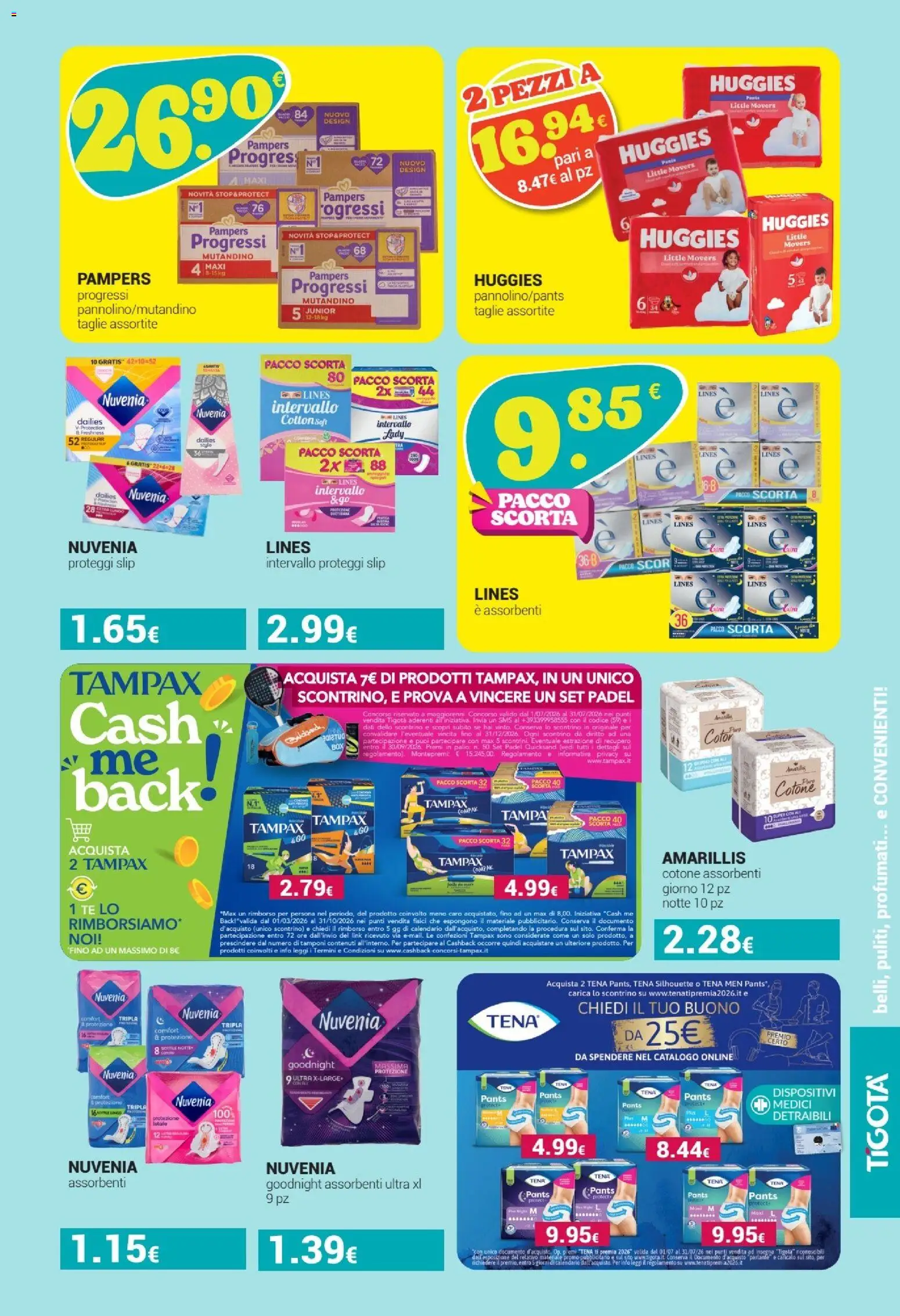 Volantino Tigotà del 01/07/2026 | Pagina: 13 | Prodotti: Proteggi slip, Tè, Slip, Pampers
