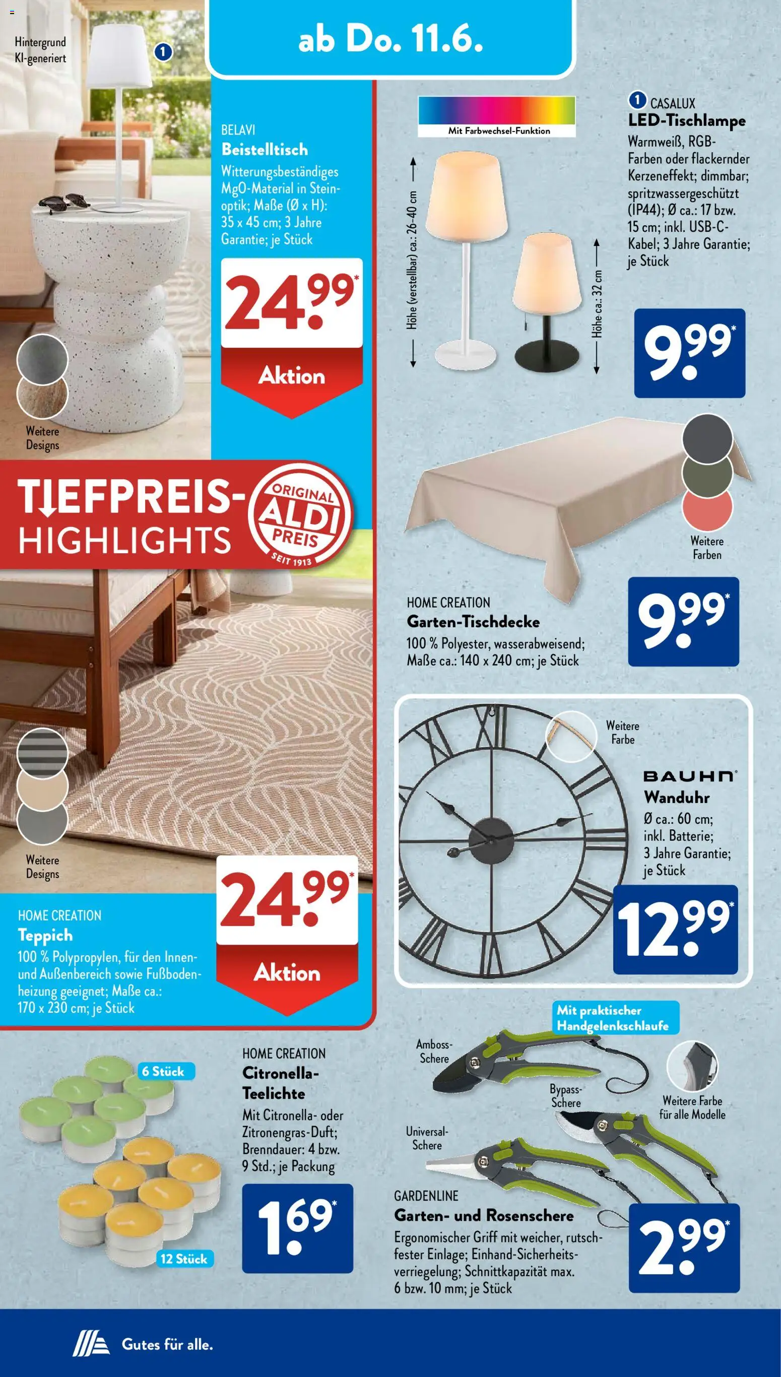 Aldi Süd Prospekt – gültig ab 08.06.2026 | Seite: 7 | Produkte: Beistelltisch, Belavi, Teppich, Home creation