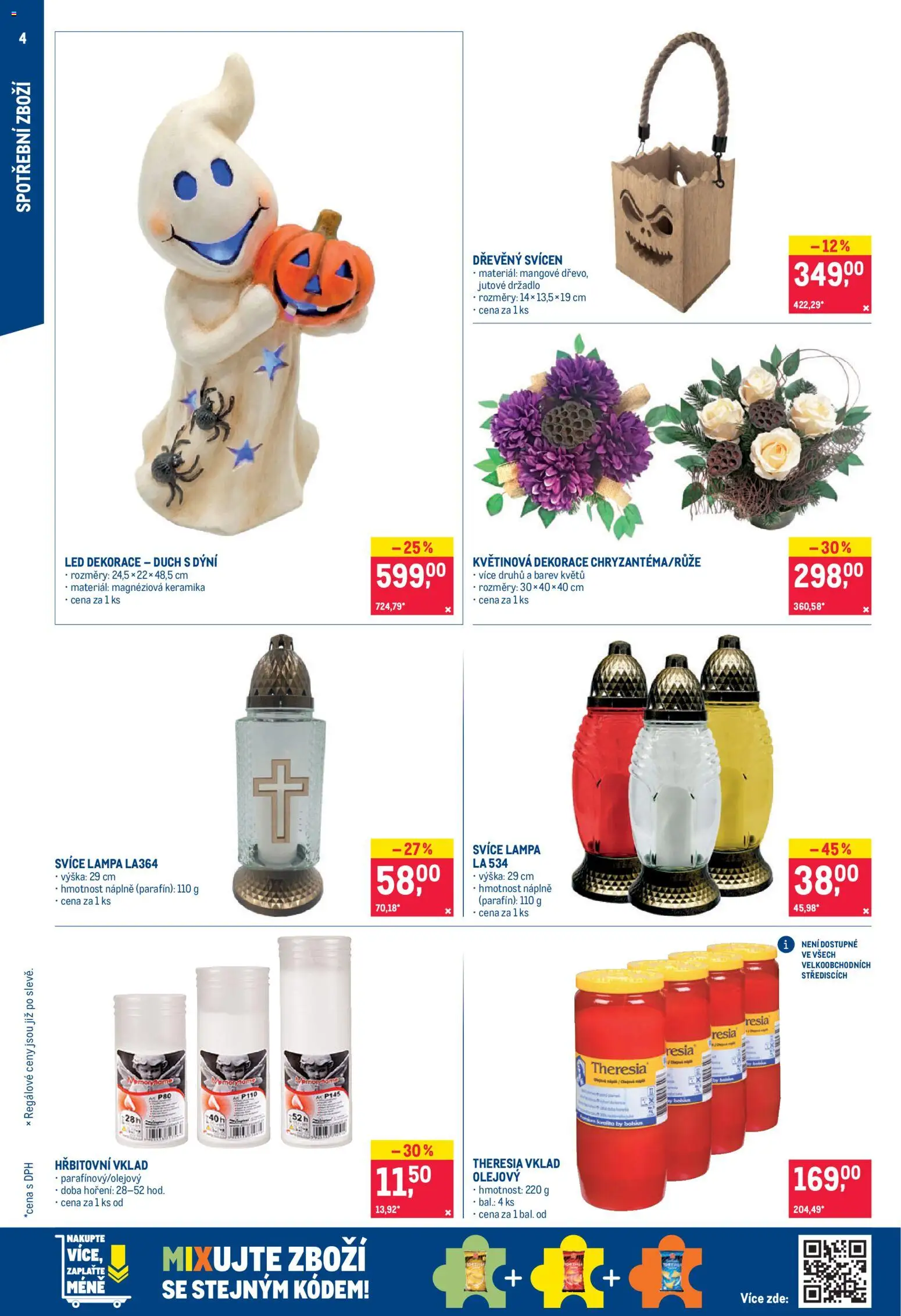 Makro leták  - Nepotravinové zboží od 21.10.2026 | Strana: 4 | Produkty: Svícen, Lampa, LED, Dekorace