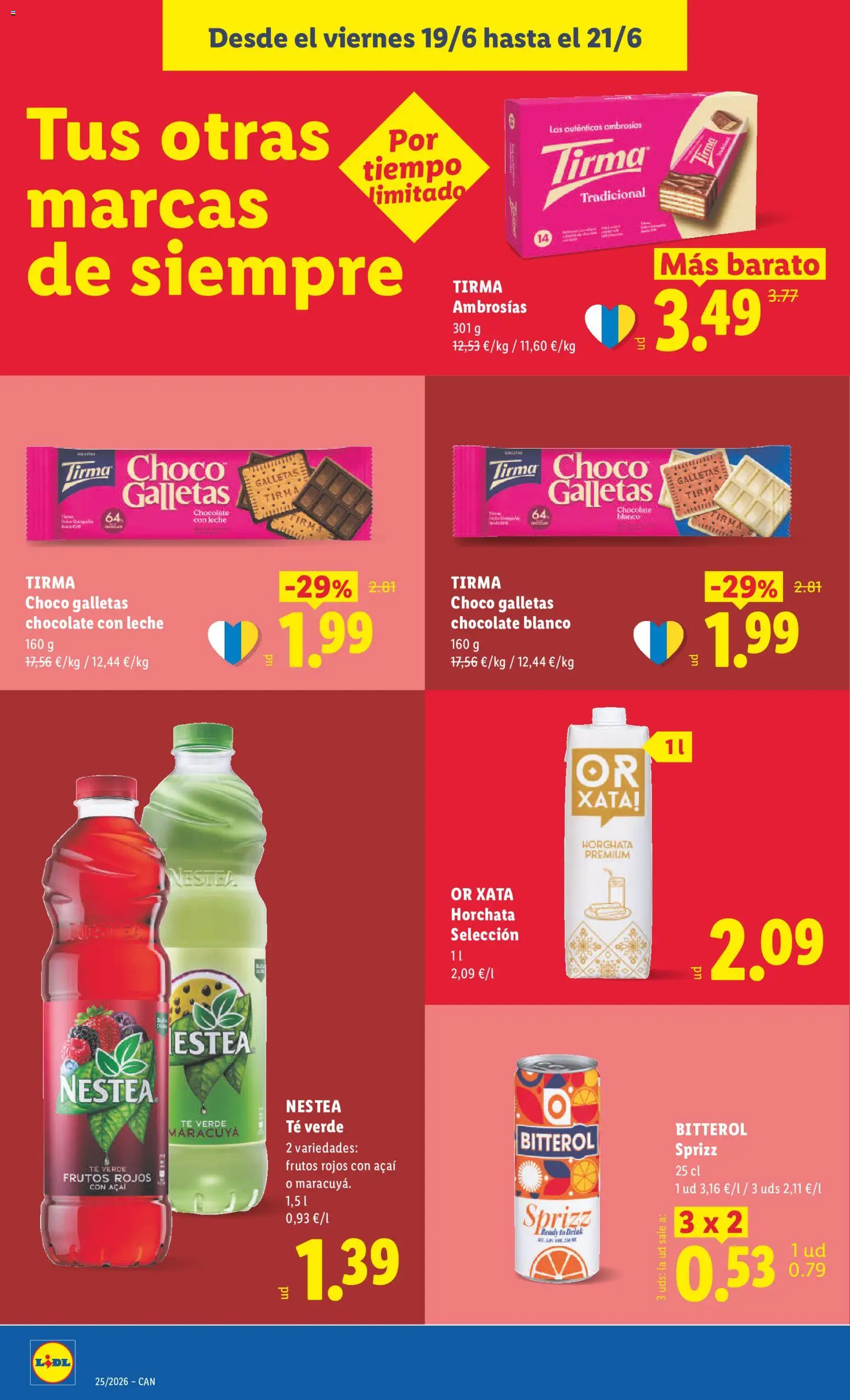 Lidl folleto Canarias │ válido desde el 15.06.2026 | Página: 56 | Productos: Leche, Chocolate, Té, Galletas