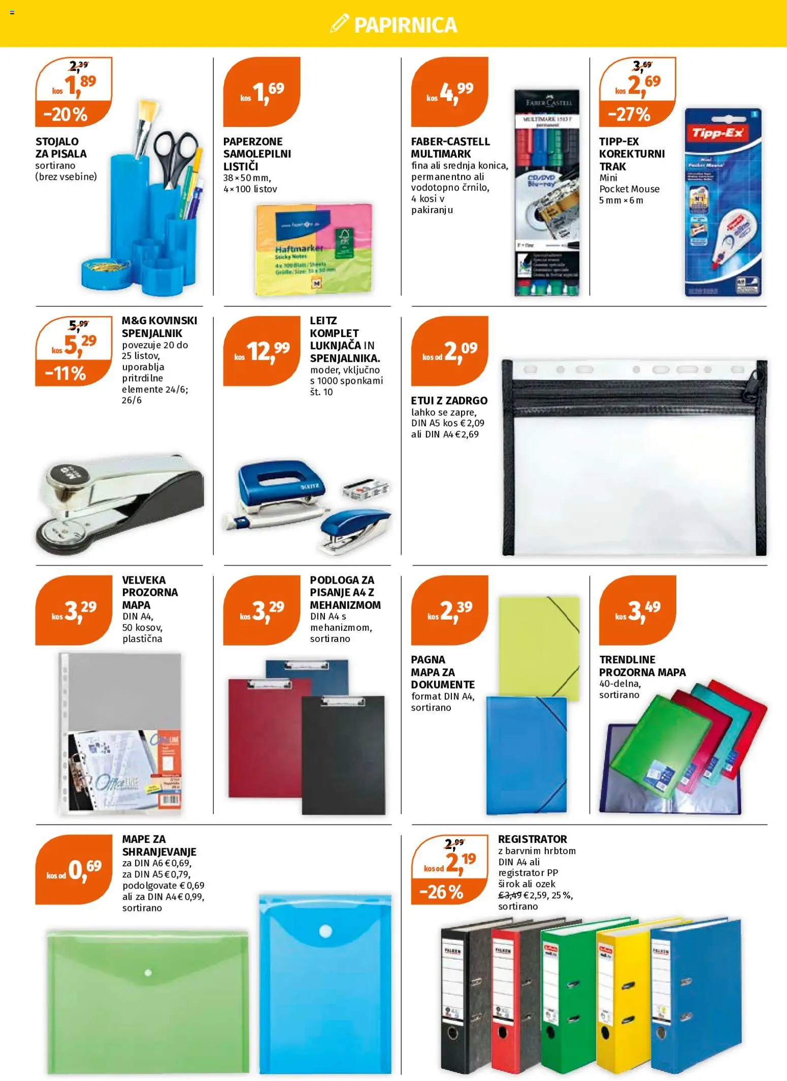 Novi Müller katalog ponudbe – veljaven od 20.07.2026 | Stran: 8 | Izdelki: Kos, Podloga, Pisala, Mapa