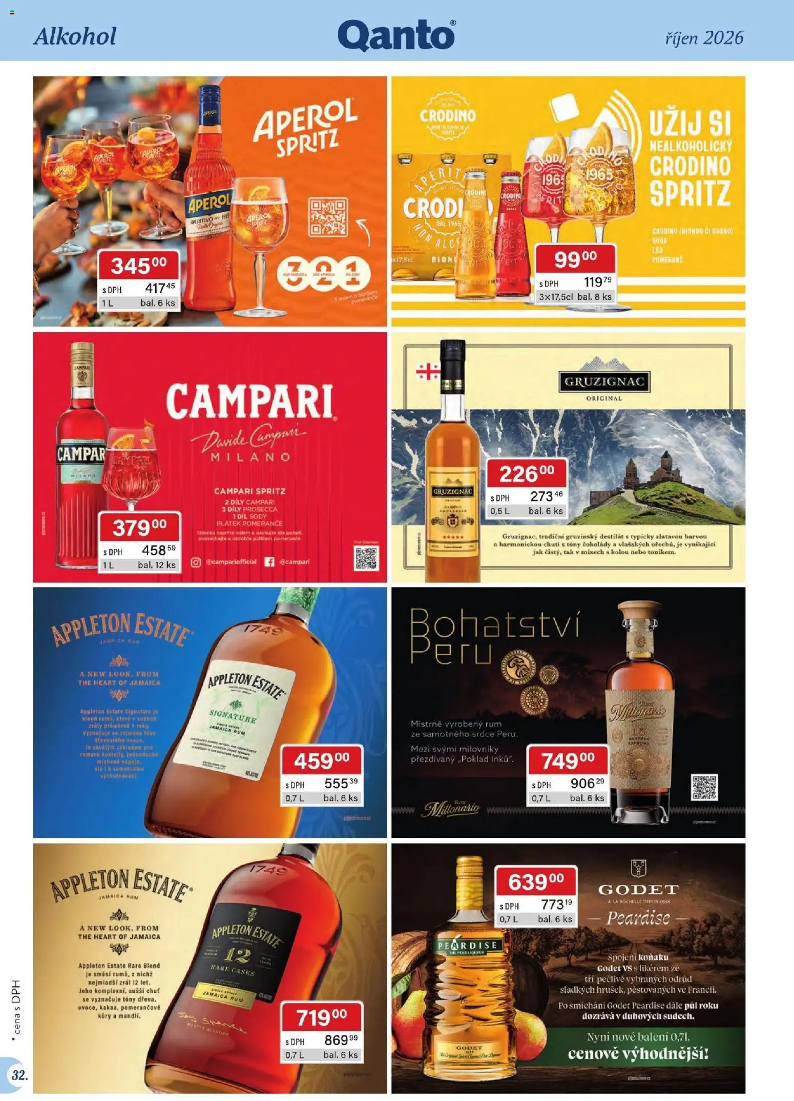 Astur & Qanto leták - Velkoobchod 10/2026 od 01.10.2026 | Strana: 32 | Produkty: Crodino, Aperol Spritz, Aperol, Alkohol