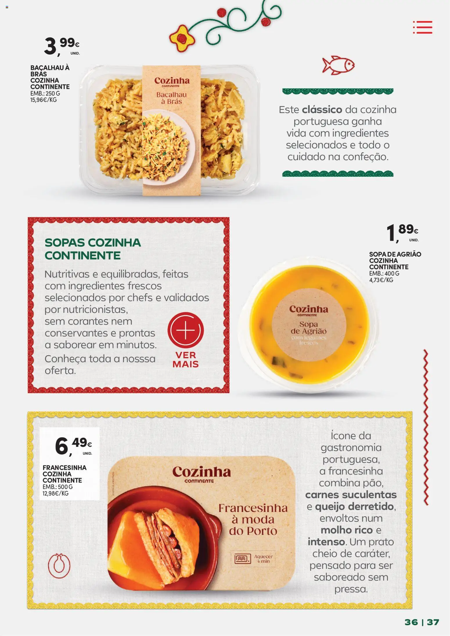 Continente - Frescura de Portugal Direto da origem │ válido de 05.05.2026 | Página: 37 | Produtos: Bacalhau, Sopa, Queijo, Agrião