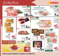 Anteprima del volantino HAMBURGER DI POLLO, DI TACCHINO, CONAD PERCORSO QUALITÀ Filiera Controllata Carne italiana senza glutine allevato senza uso di antibiotici conf. 100 g x 2 pezzi valido a partire dal 09/09/2026 | Pagina: 6