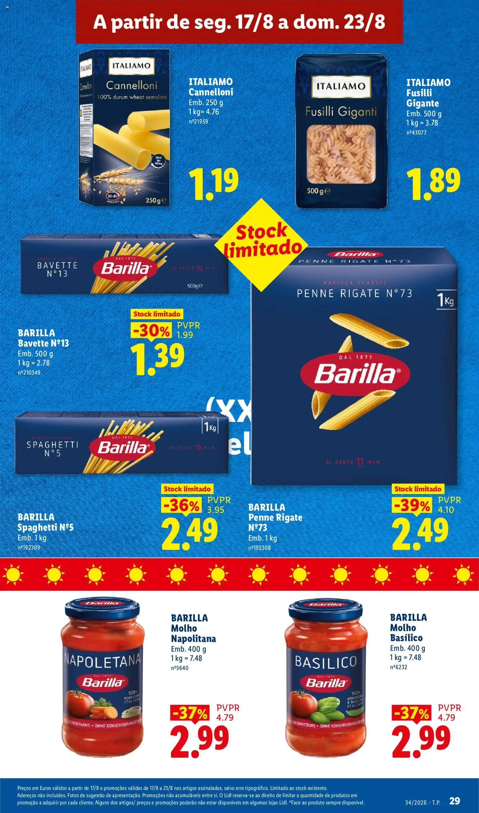 Lidl folheto │ válido de 17/08/2026 | Página: 29 | Produtos: Barilla