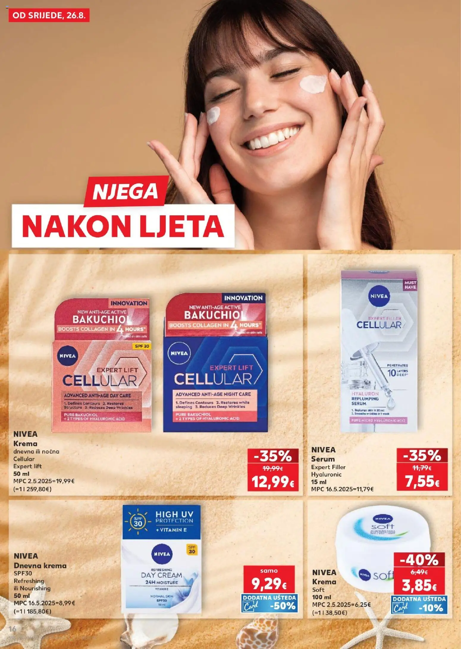 Kaufland HR akciós ujság - amely érvényes a következő dátumtól: 2026.08.26. | Oldal: 16 | Termékek: Vitamin, Nivea, Püré