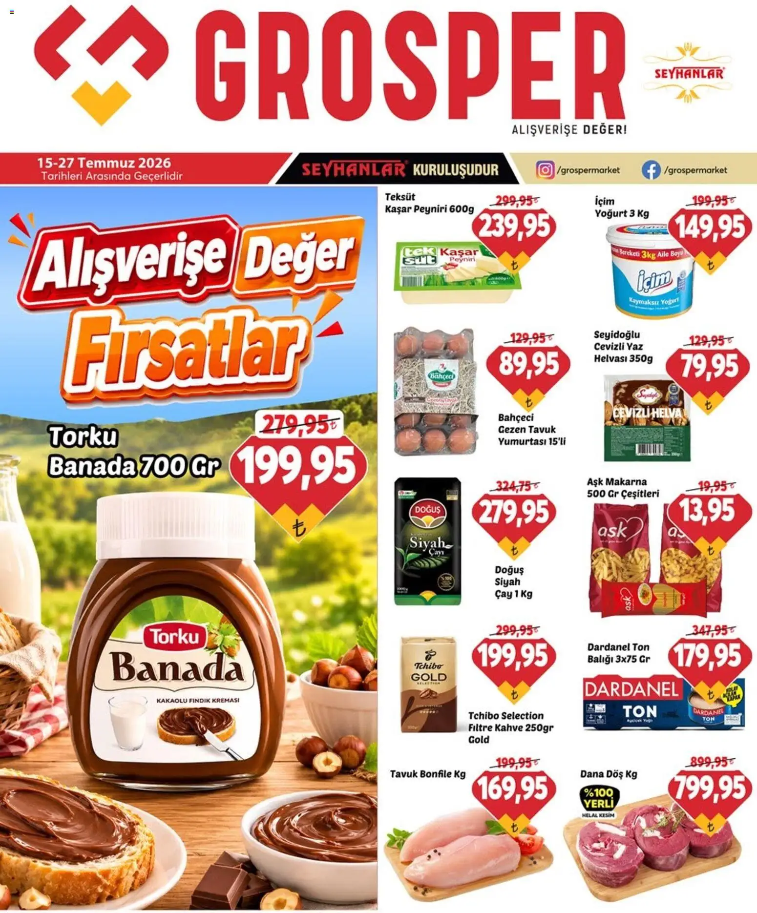 Grosper Katalog - 15 Temmuz 2026 tarihinden itibaren geçerlidir | Sayfa: 1 | Ürünler: Kahve, Çay, Makarna, Fındık