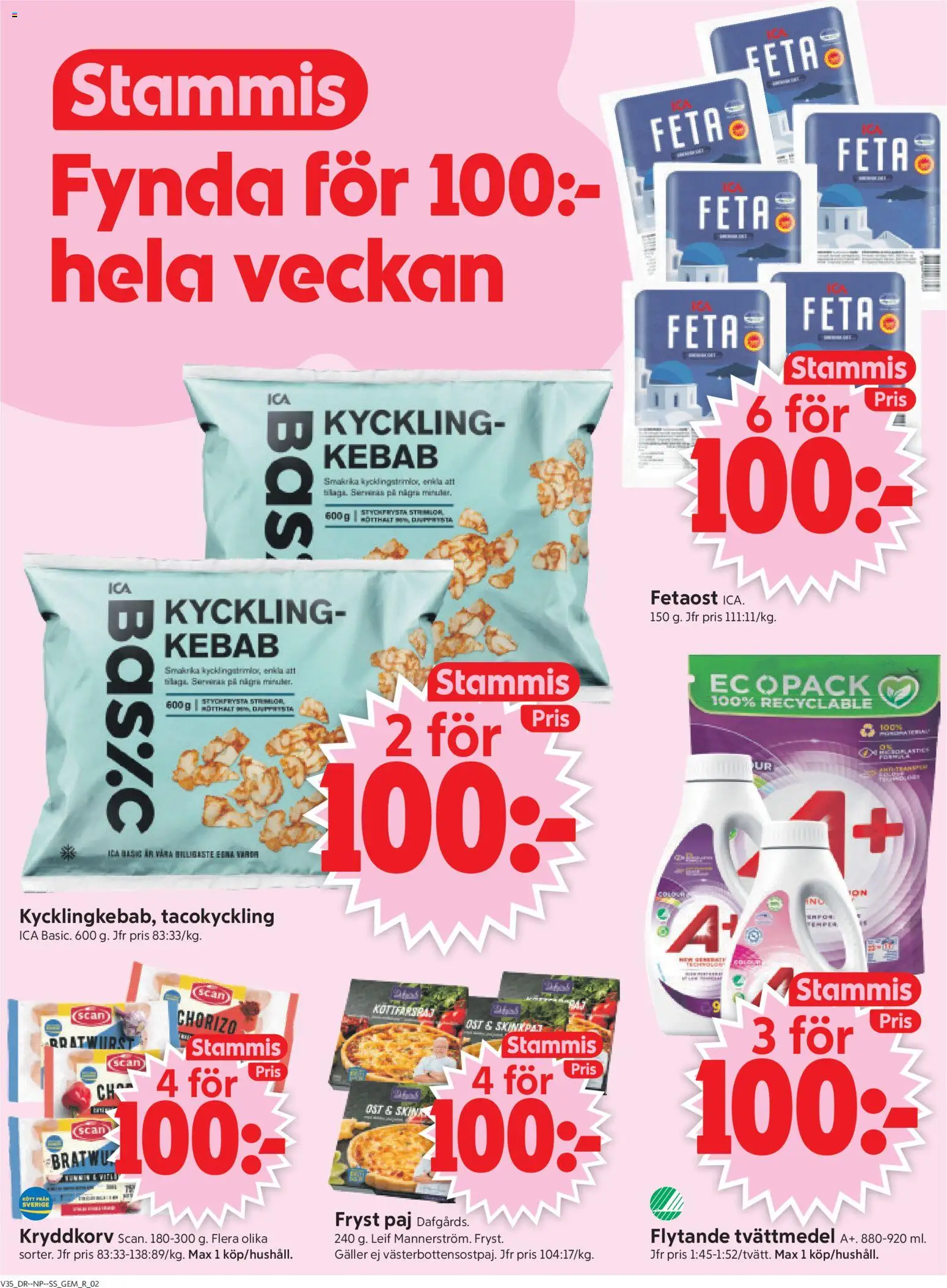 ICA Supermarket reklamblad aktuell från 24/08/2026 | Sida: 2 | Produkter: Galler, Paj, Fetaost, Chorizo