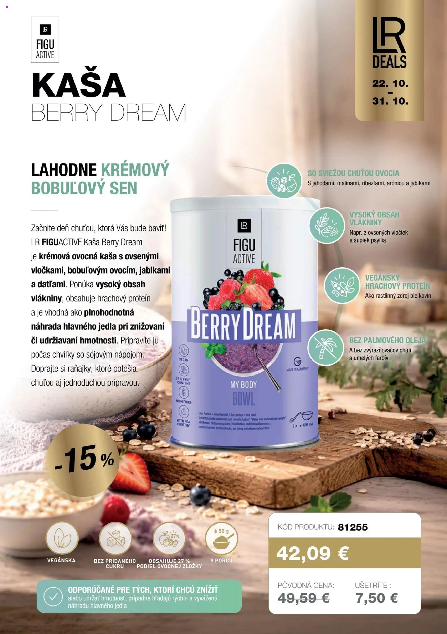 Nové LR akcie – leták je platný od 22.10.2026 | Strana: 12 | Produkty: Protein, Kaša