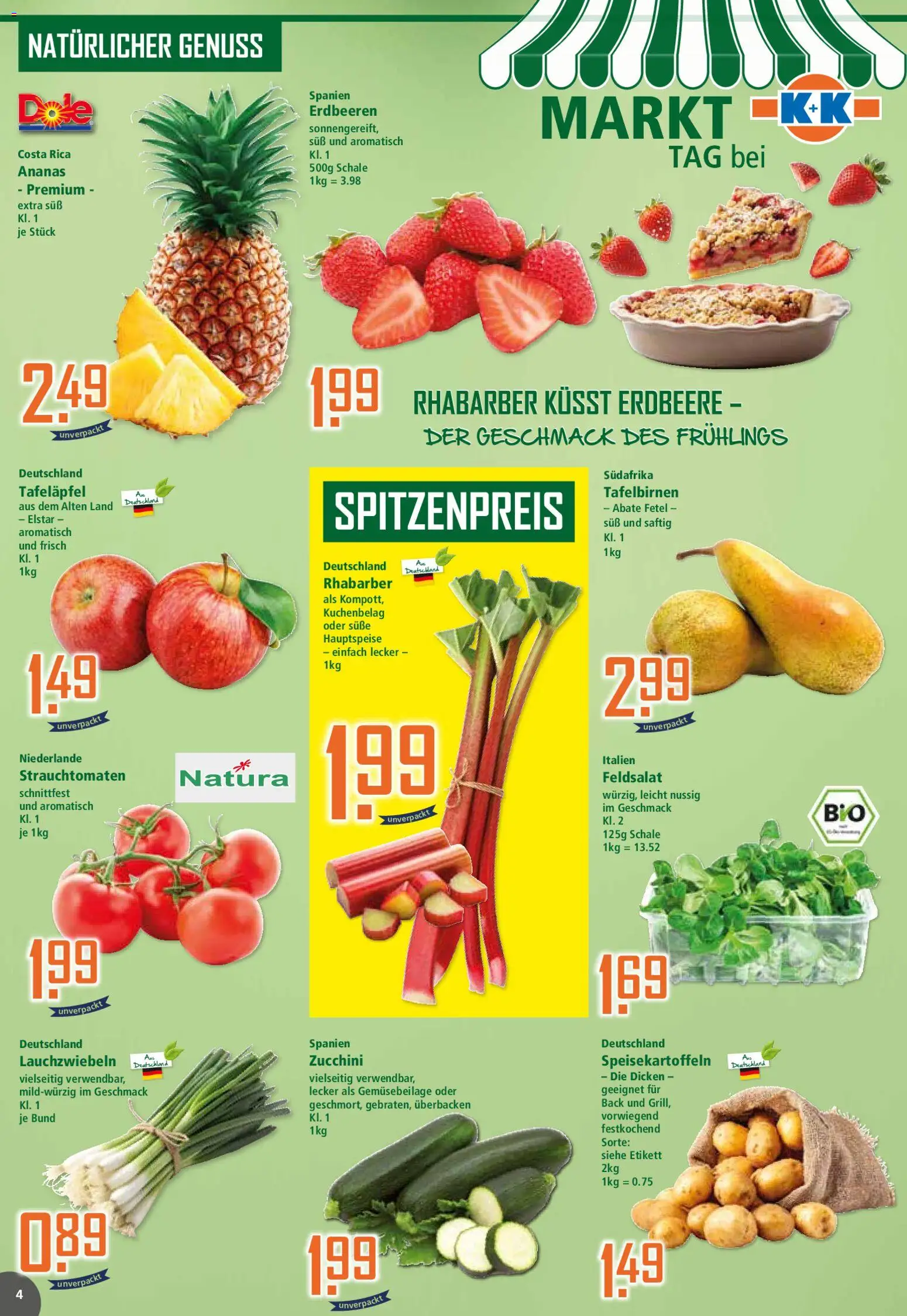 Klaas & Kock Prospekt 	 – gültig ab 11.05.2026 | Seite: 4 | Produkte: Ananas, Rhabarber, Zucchini, Erdbeeren
