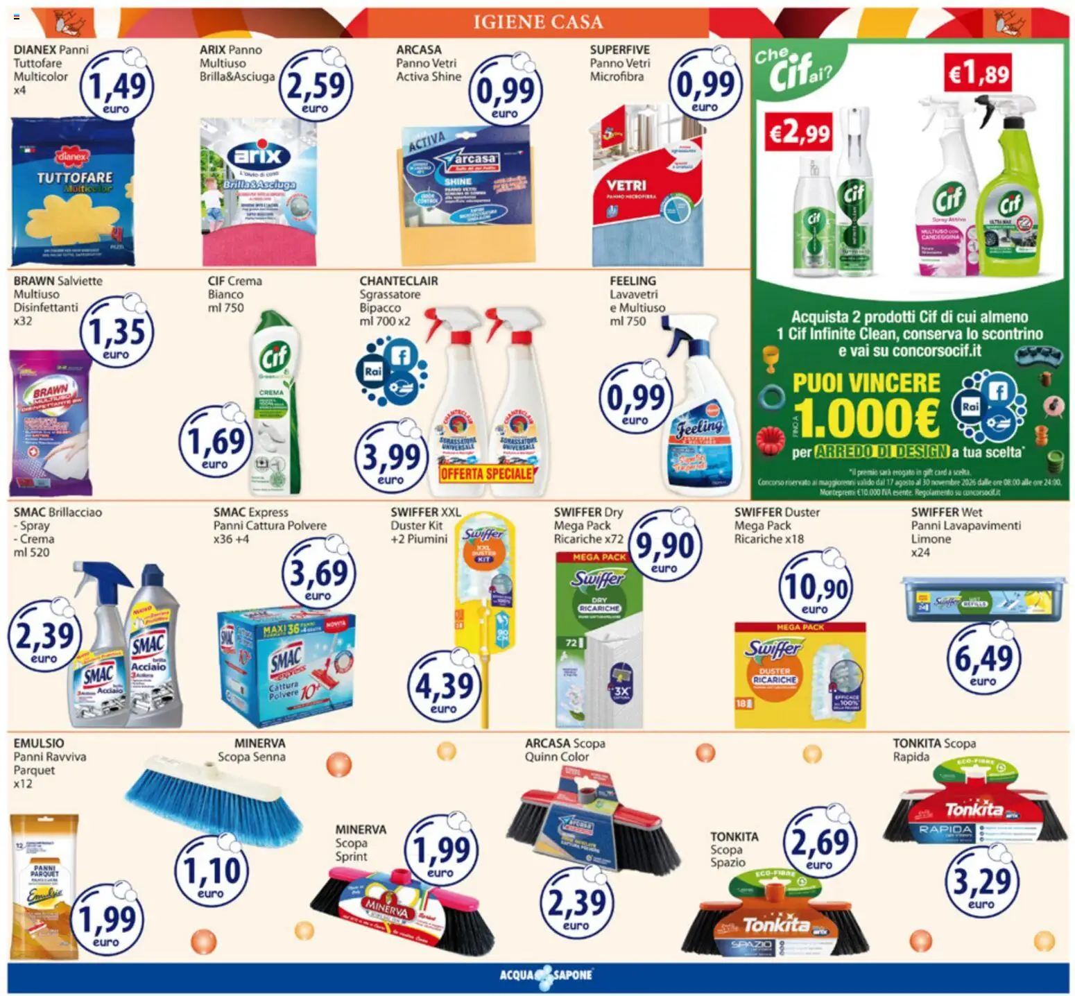 Volantino Acqua e Sapone del 24/08/2026 | Pagina: 15 | Prodotti: Crema, Sapone, Sgrassatore, Panni