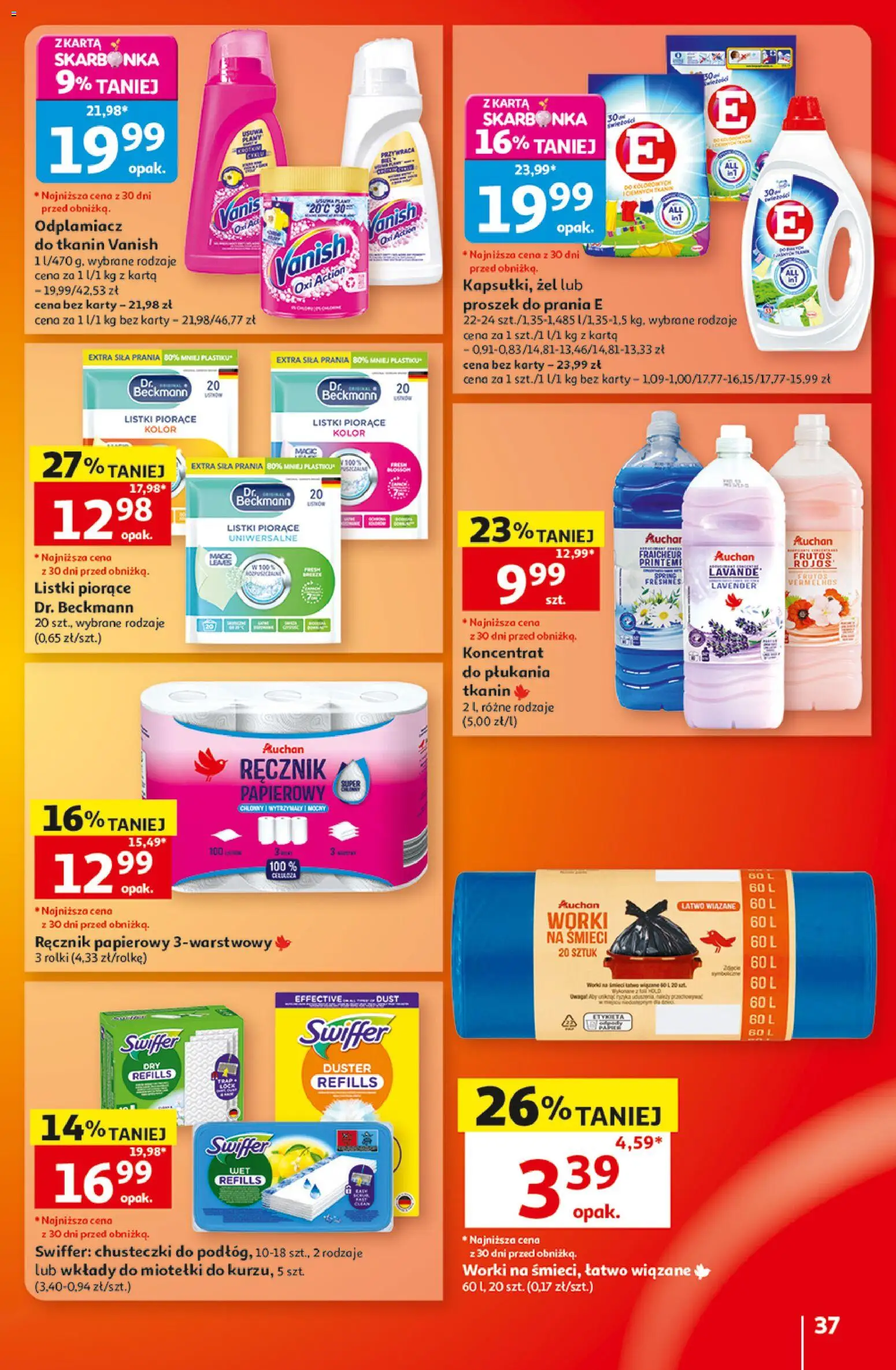 Auchan gazetka - 30 Lat Hipermarket od 10.09.2026 | Strona: 37 | Produkty: Vanish, Proszek, Rolki, Swiffer