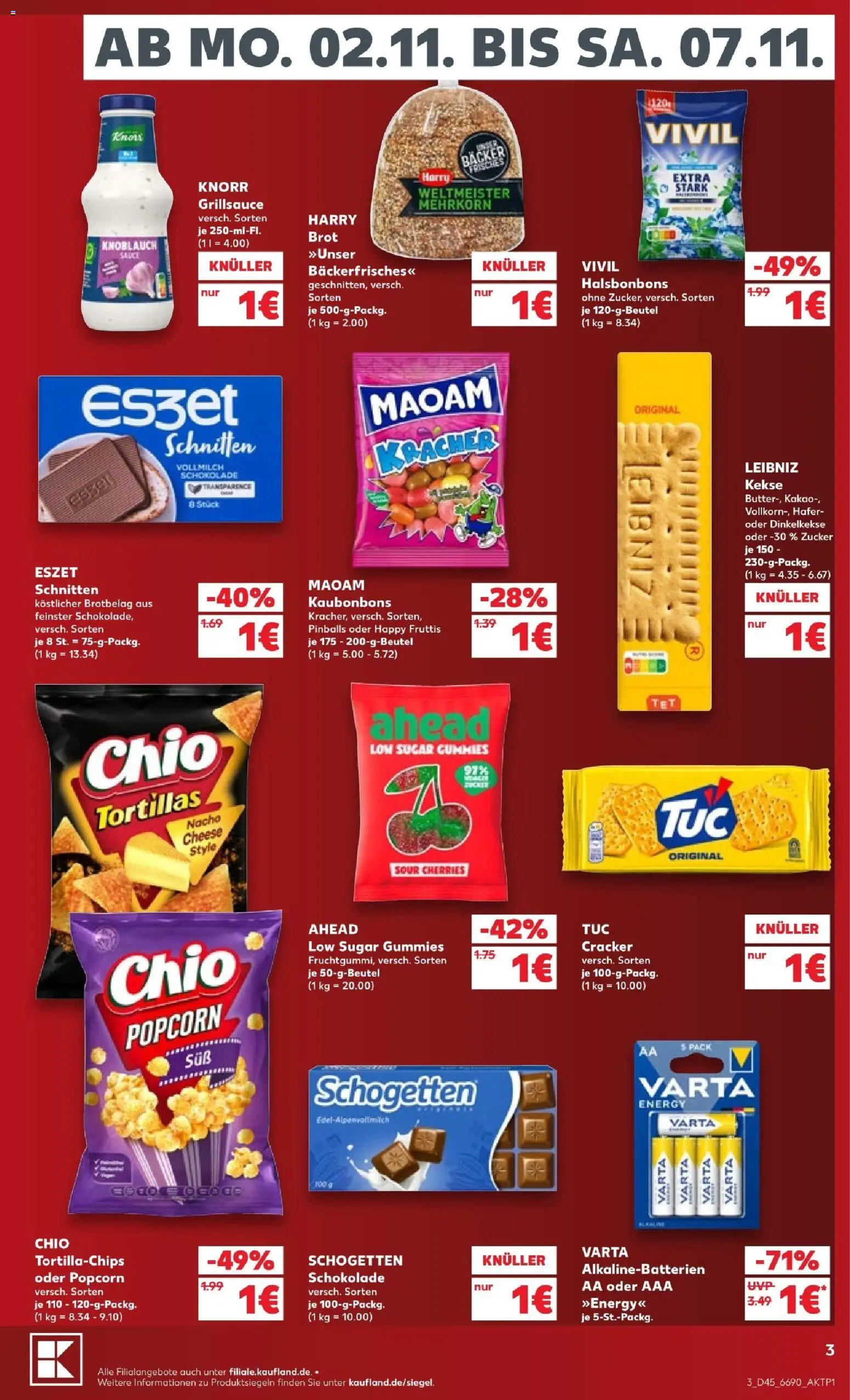 Kaufland Prospekt Hamburg – gültig ab 31.10.2026 | Seite: 3 | Produkte: Energy, Zucker, Schogetten, Kekse