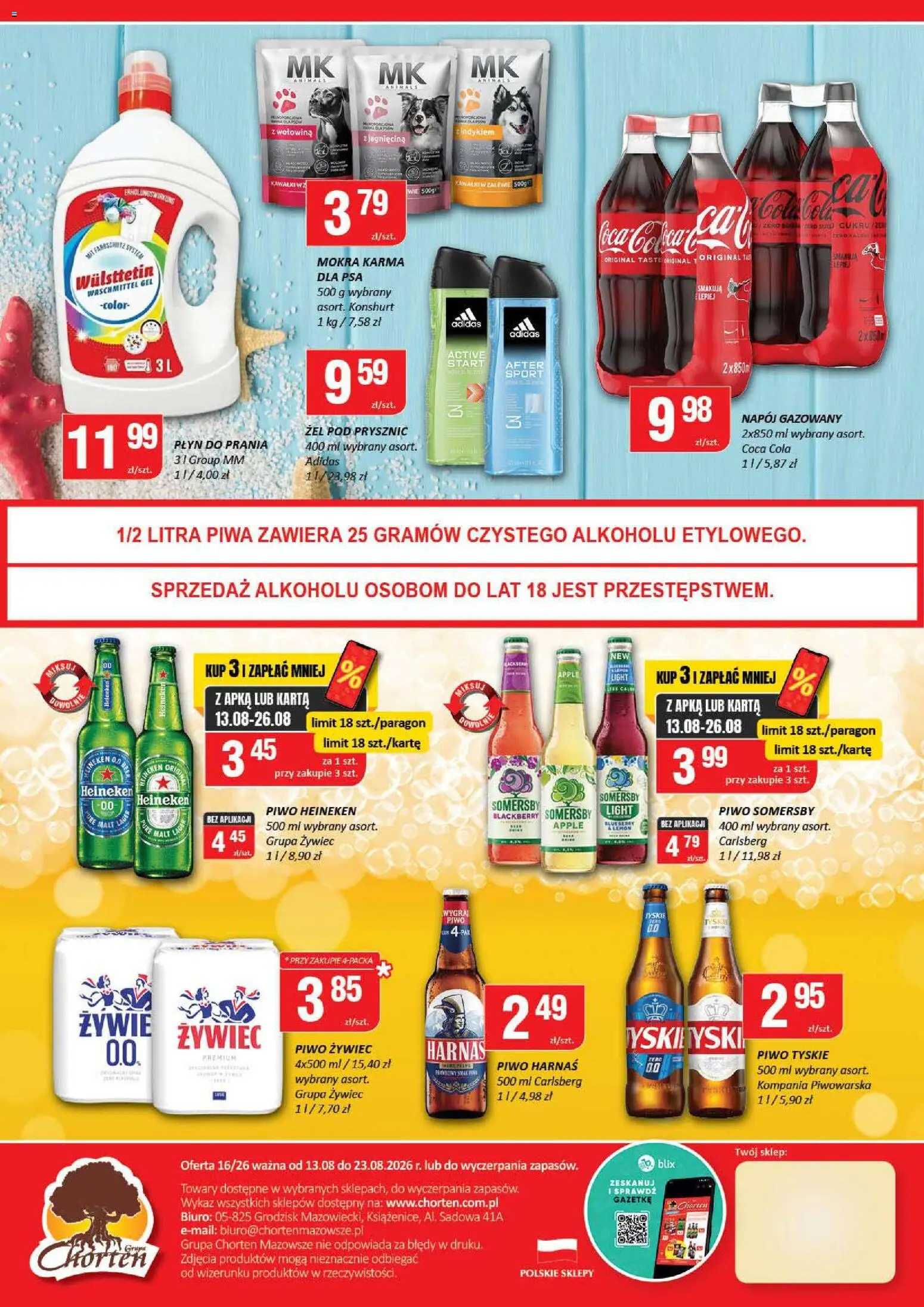 Chorten gazetka od 13.08.2026 | Strona: 2 | Produkty: Karta, Piwo Somersby, Jagnięcina, Prysznic