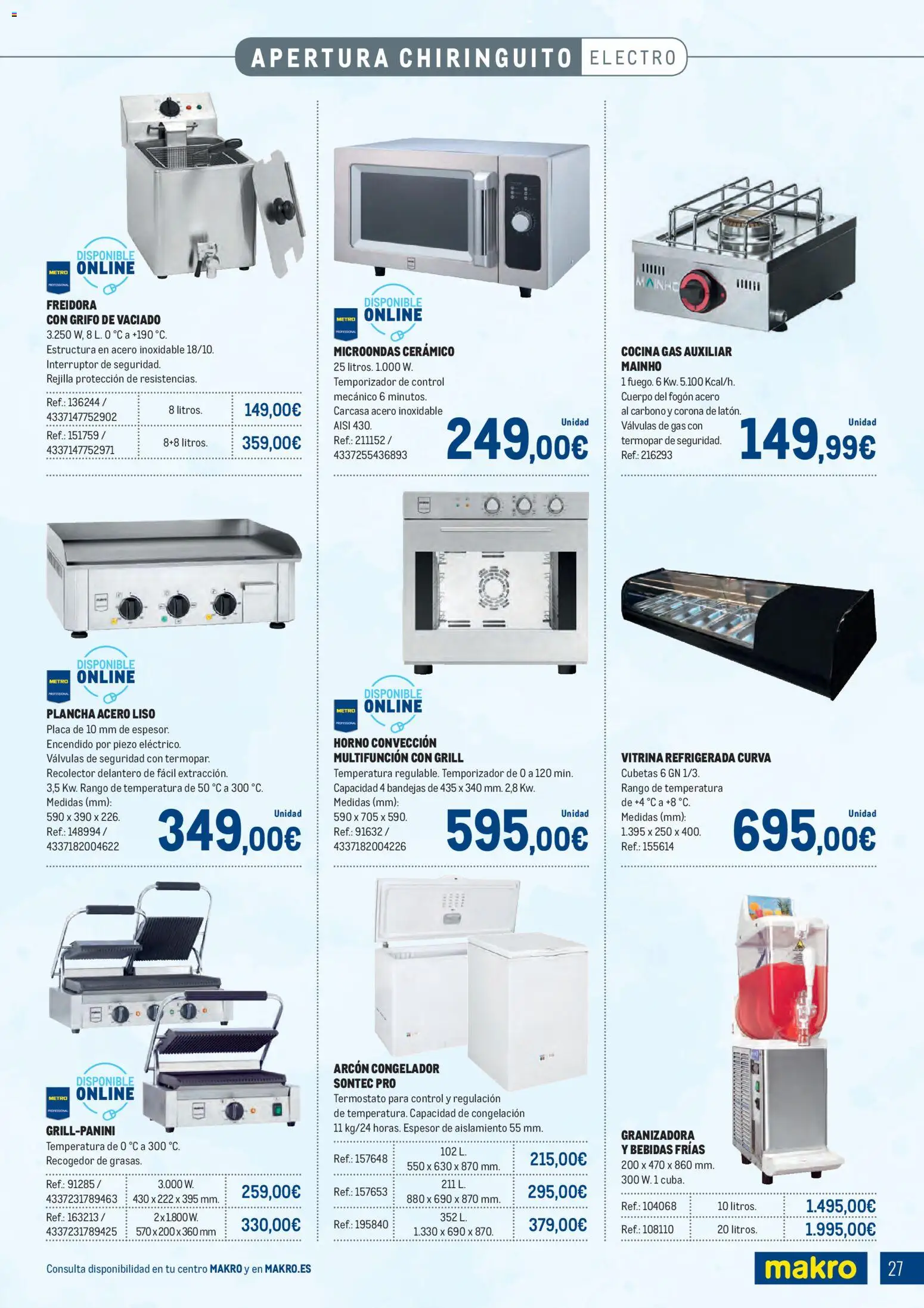 Makro - Especial Terrazas │ válido desde el 09.03.2026 | Página: 27 | Productos: Congelador, Horno, Cocina, Plancha