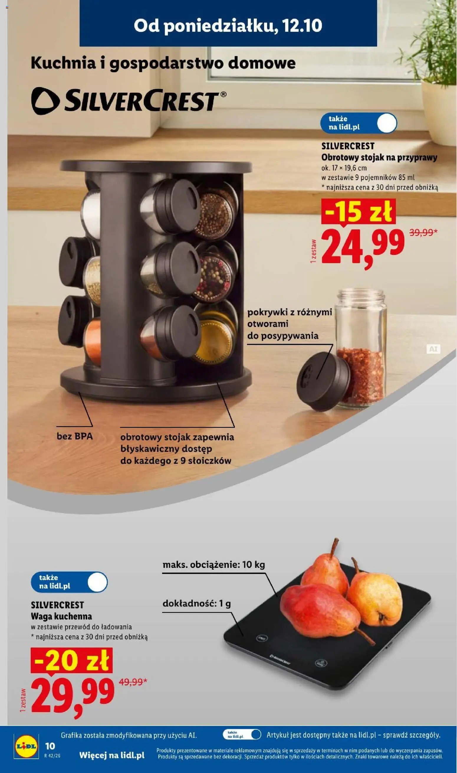Lidl Katalog od 12.10.2026 | Strona: 12 | Produkty: Waga, Obrotowy stojak na przyprawy, Przyprawy