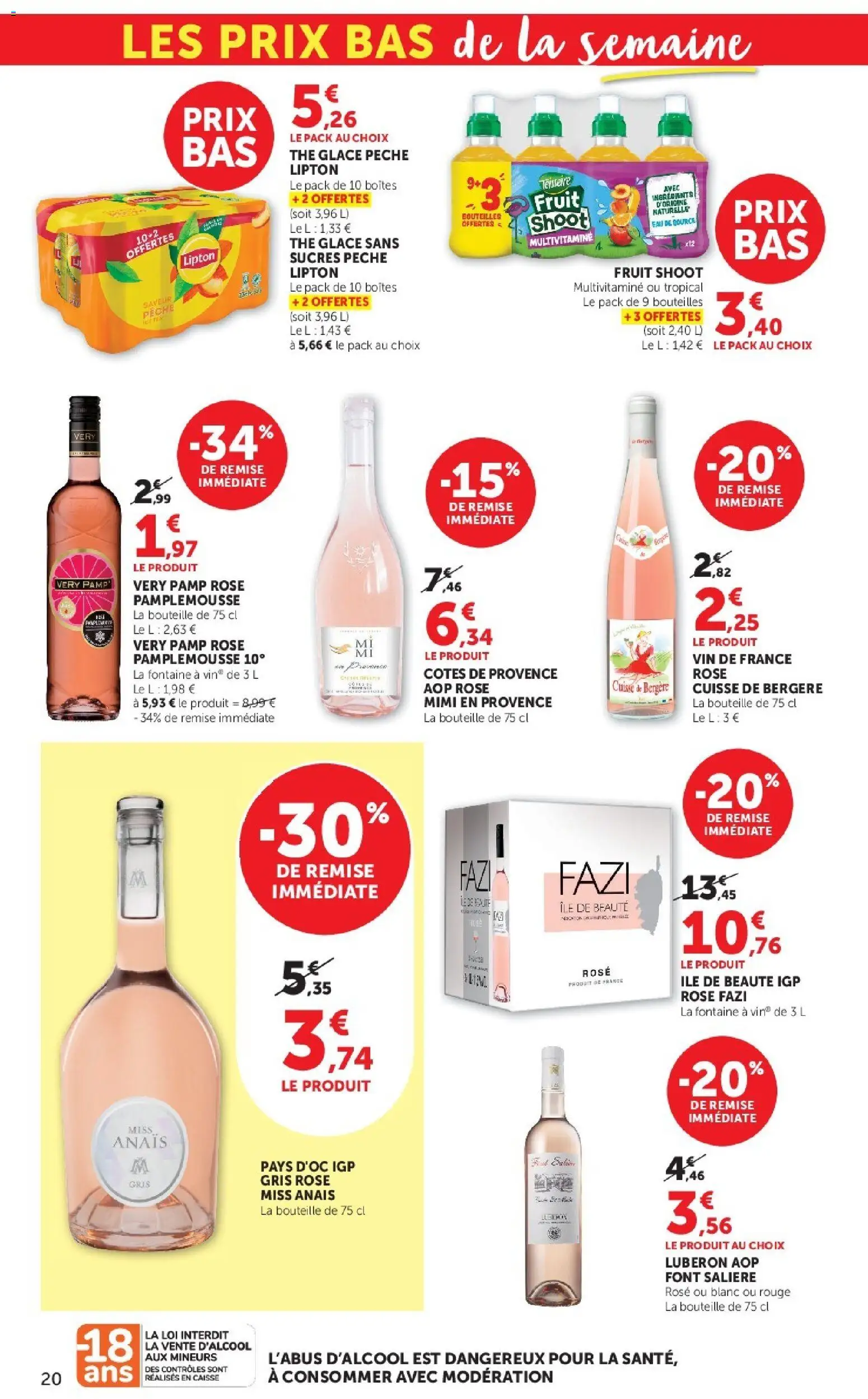 {H1} | Page: 20 | Produits: Pamplemousse, Pêche, Vin, Thé