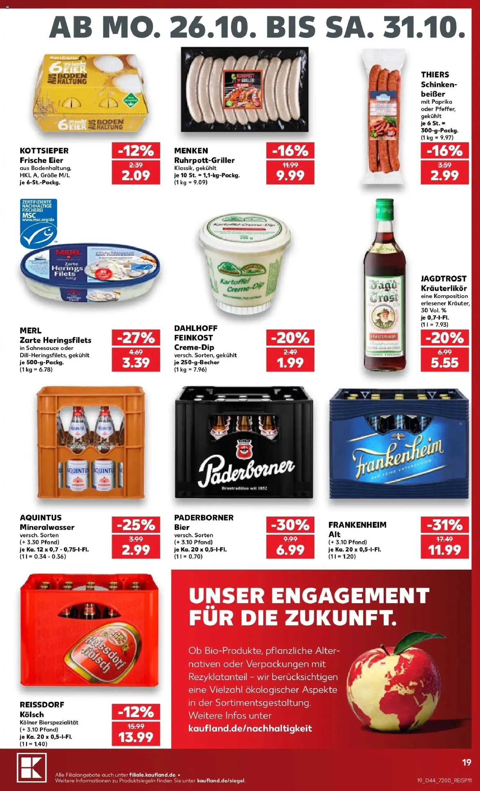 Prospekt Kaufland ab 26.10.2026 » Angebote Online zum Blättern | Seite: 23 | Produkte: Eier, Mineralwasser, Paprika, Schinken