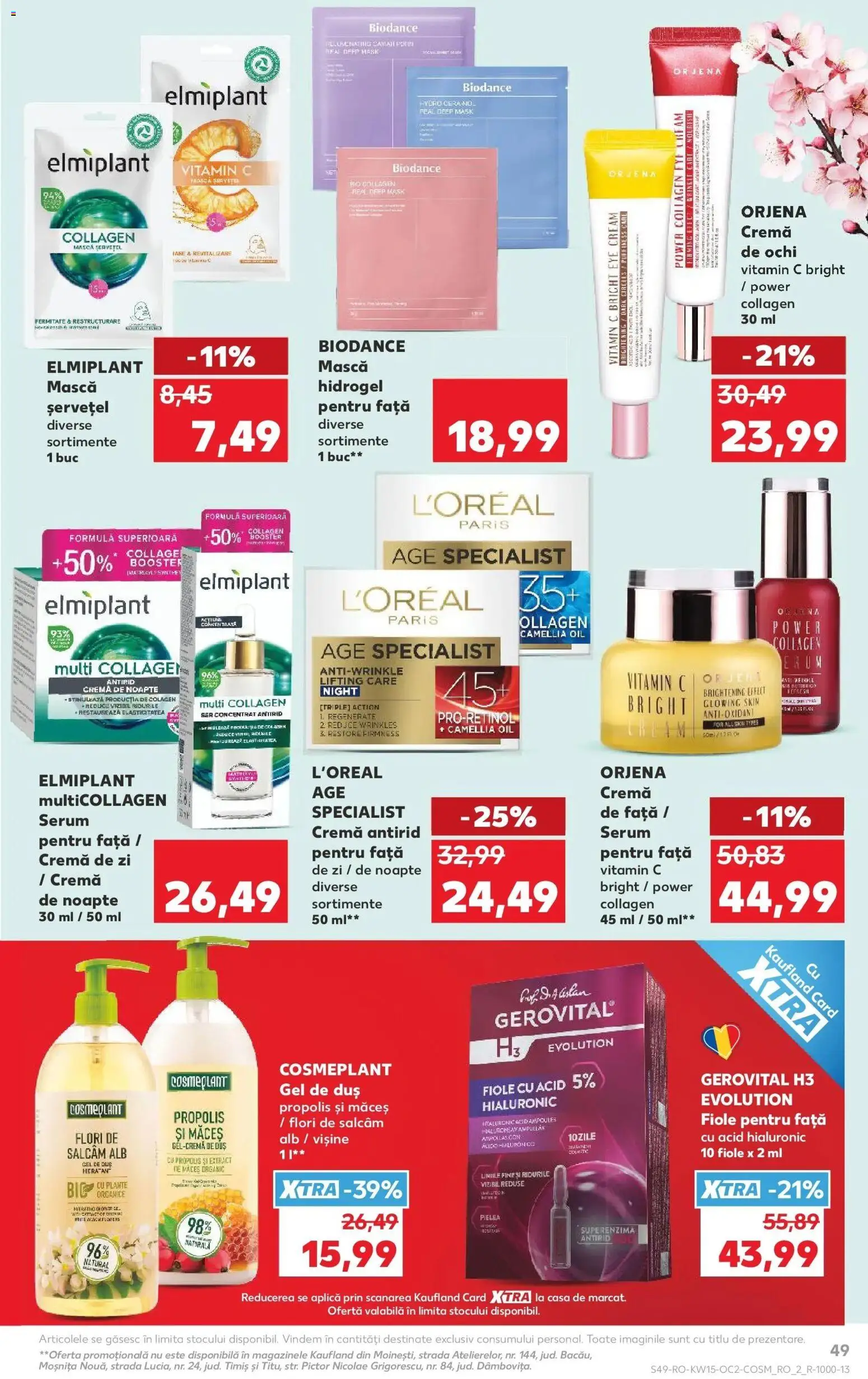Noul catalog Kaufland – valabil de la 08.04.2026 | Pagină: 49 | Produse: Cremă de zi, Cremă de noapte, Duș, Cremă