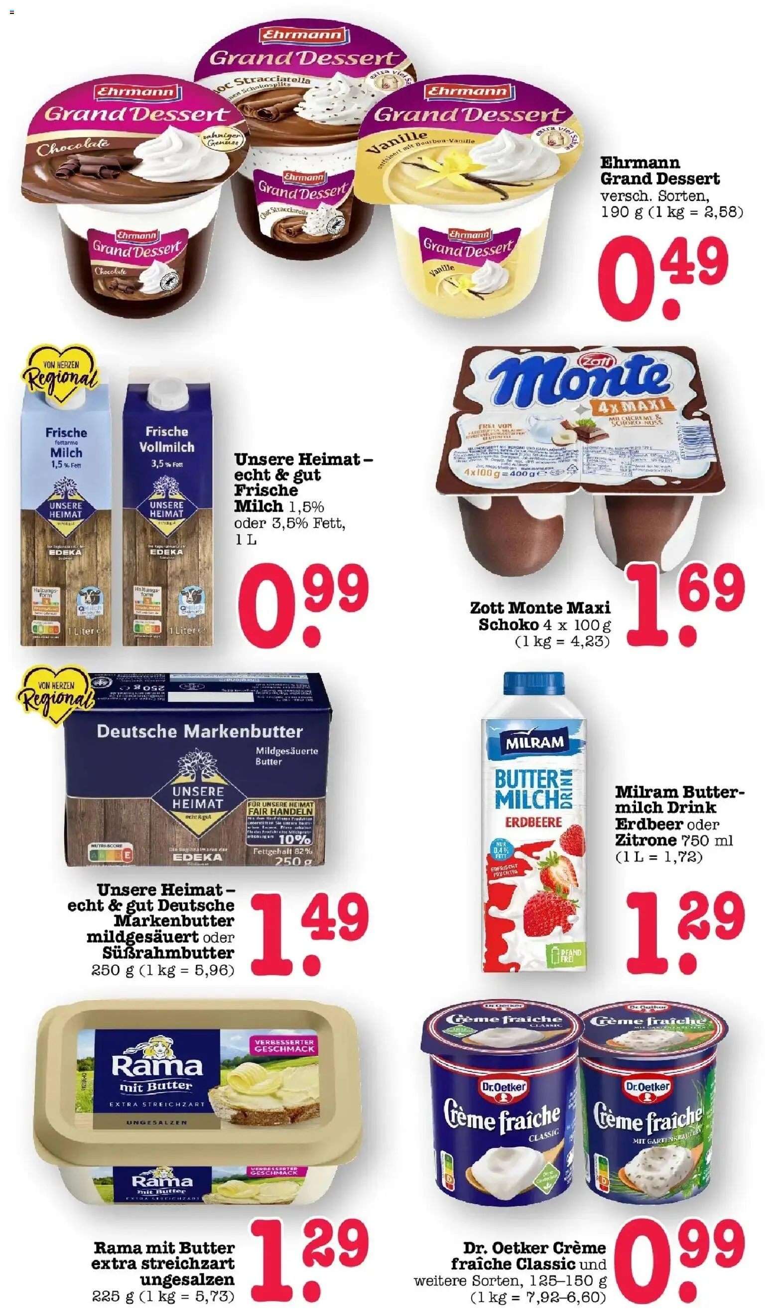 Edeka prospekt Offenbach	 – gültig ab 04.05.2026 | Seite: 38 | Produkte: Buttermilch, Butter, Ehrmann grand dessert, Creme