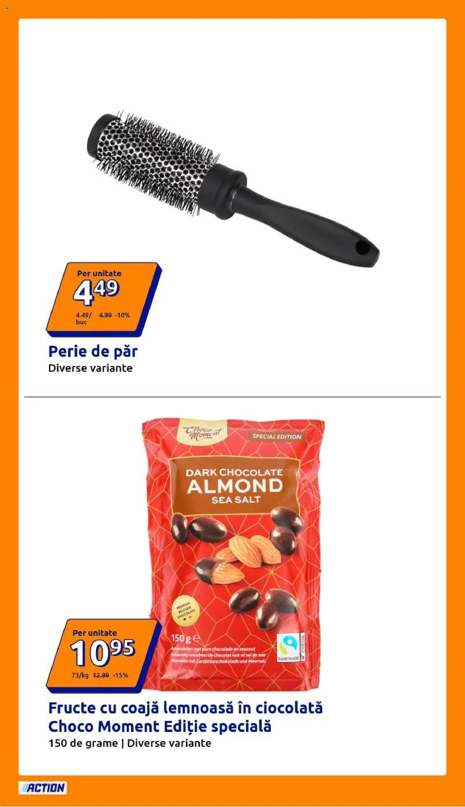 Noul catalog ACTION – valabil de la 21.10.2026 | Pagină: 18 | Produse: Perie de păr, Perie, Ciocolată, Fructe