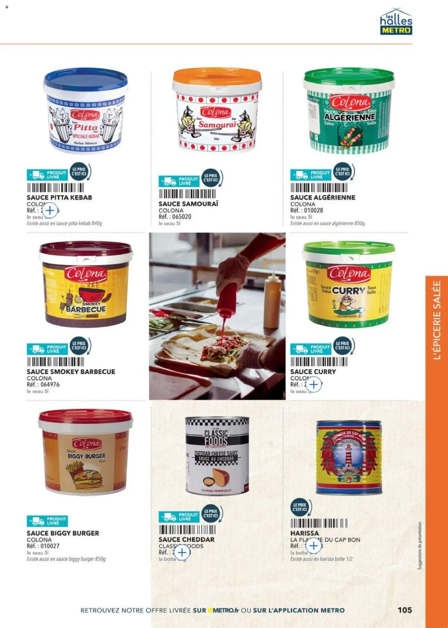 {H1} | Page: 105 | Produits: Harissa, Curry, Cheddar, Livre