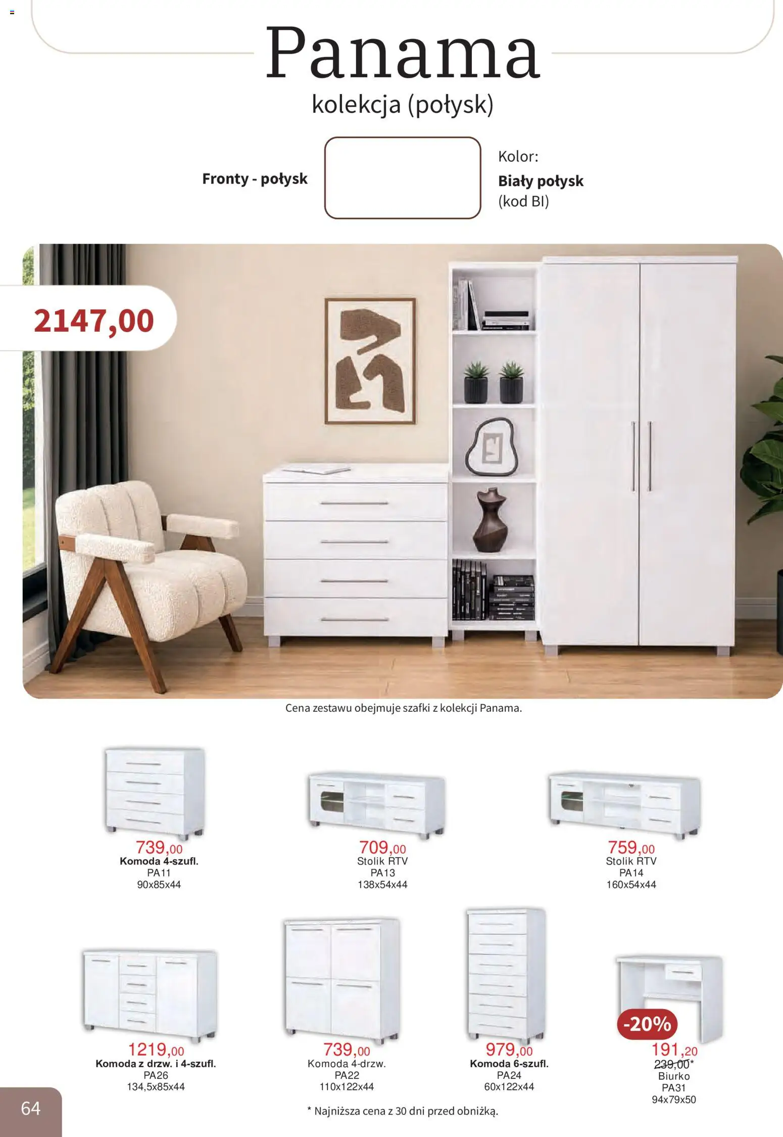 Bodzio Katalog od 01.10.2026 | Strona: 64 | Produkty: Komoda, Biurko