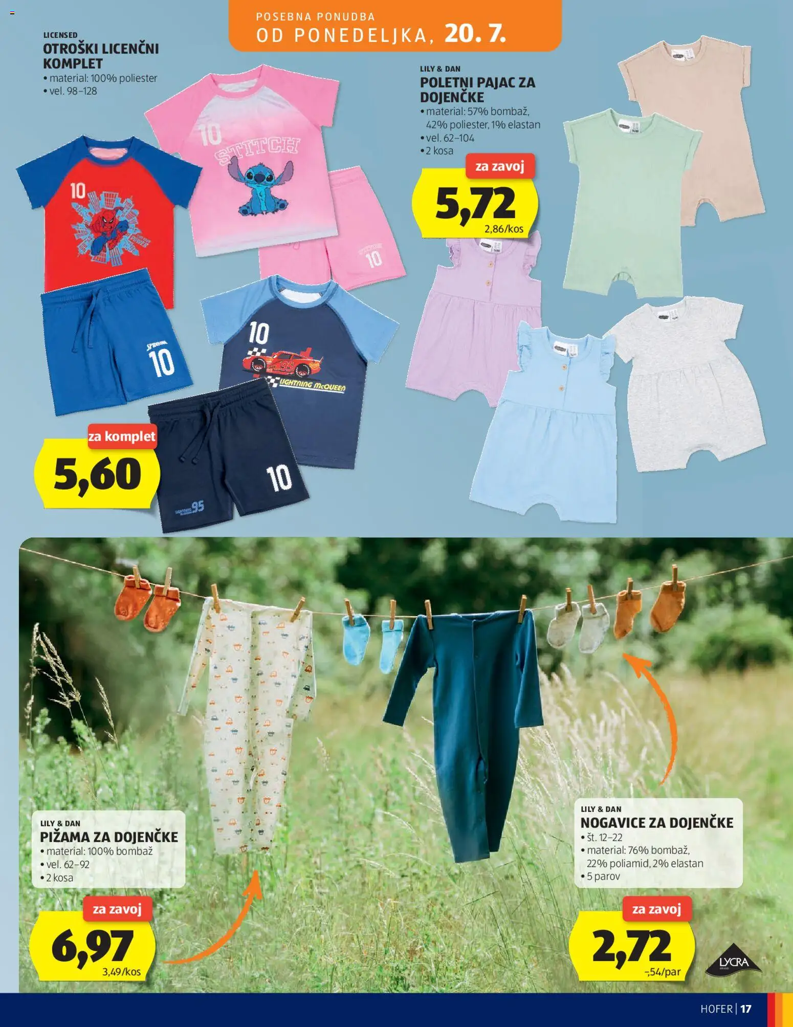 Novi Hofer katalog ponudbe – veljaven od 15.07.2026 | Stran: 17 | Izdelki: Pižama, Nogavice