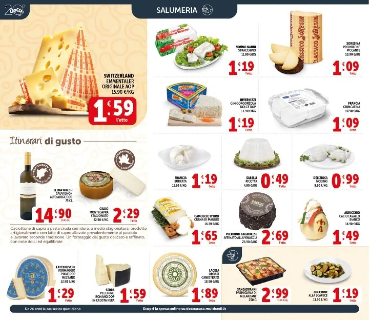 Volantino Decò del 11.06.2026 | Pagina: 2 | Prodotti: Provolone, Crema, Melanzane, Pecorino