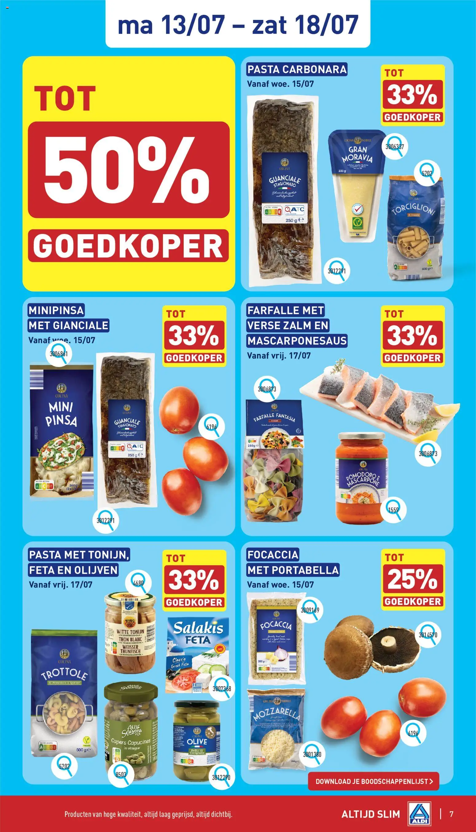 {H1} | Pagina: 7 | Producten: Koktelcseresznye, Pizza, Mozzarella, Olijven