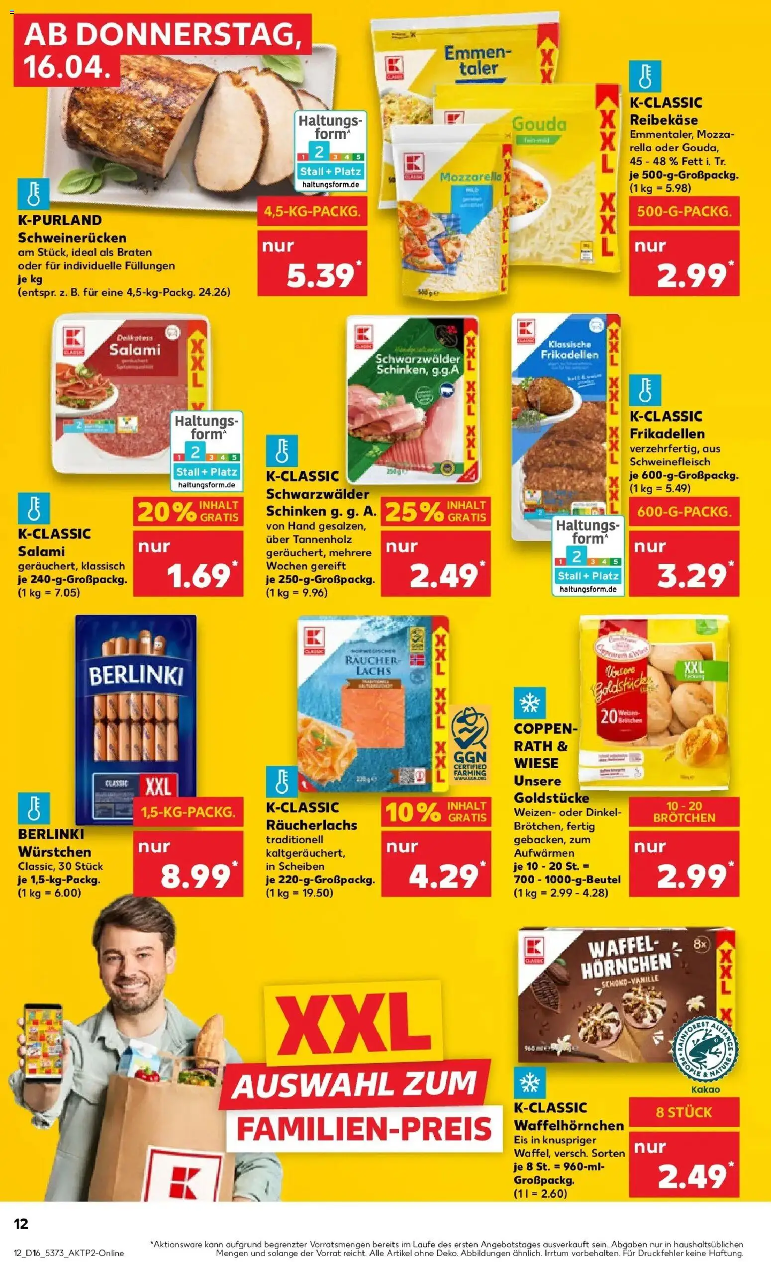 Kaufland Prospekt Bückeburg	 – gültig ab 13.04.2026 | Seite: 24 | Produkte: Lachs, Schweinerucken, Schinken, Reibekase