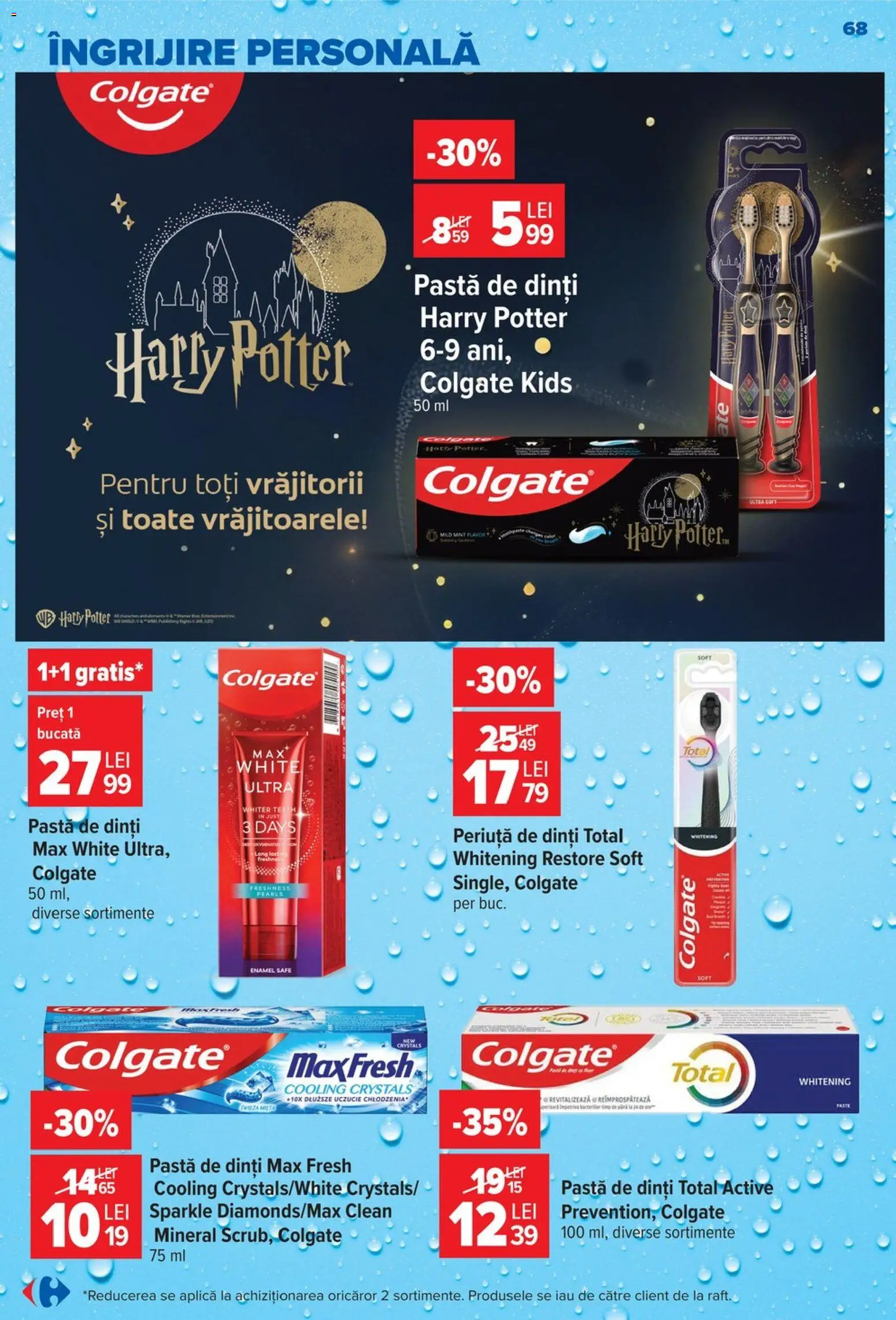 Noul catalog Carrefour – valabil de la 19.08.2026 | Pagină: 68 | Produse: Clean, Aplică, Pastă de dinți, Paste